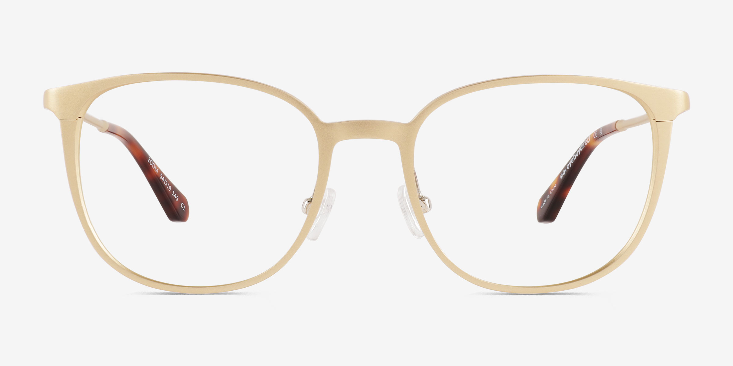 Zoom Matte Gold Aluminium-alloyMontures de lunettes de vue d'EyeBuyDirect, Vue de Face