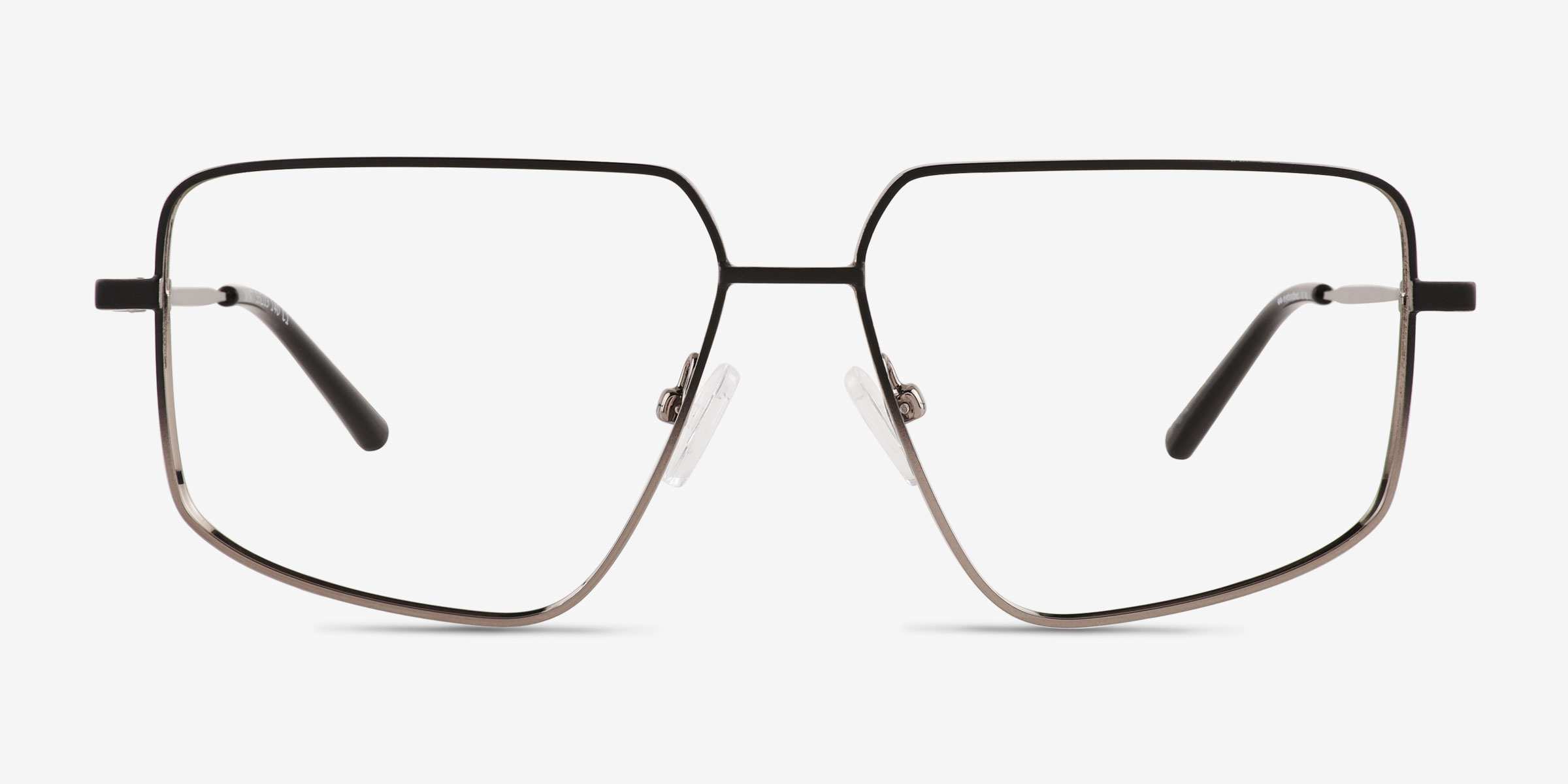 Wyatt Black Matte Gunmetal MétalMontures de lunettes de vue d'EyeBuyDirect, Vue de Face