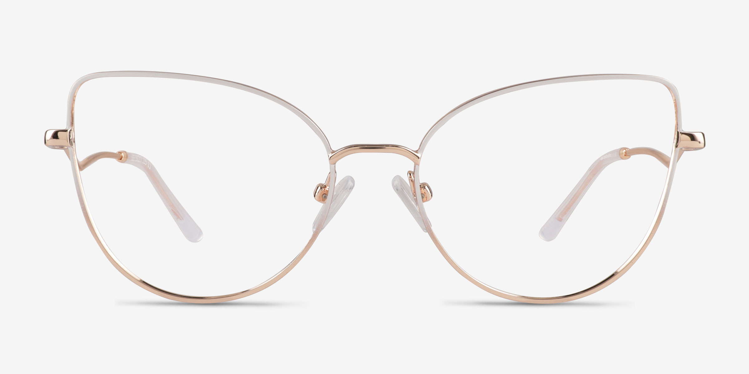 Lee White Rose Gold MétalMontures de lunettes de vue d'EyeBuyDirect, Vue de Face