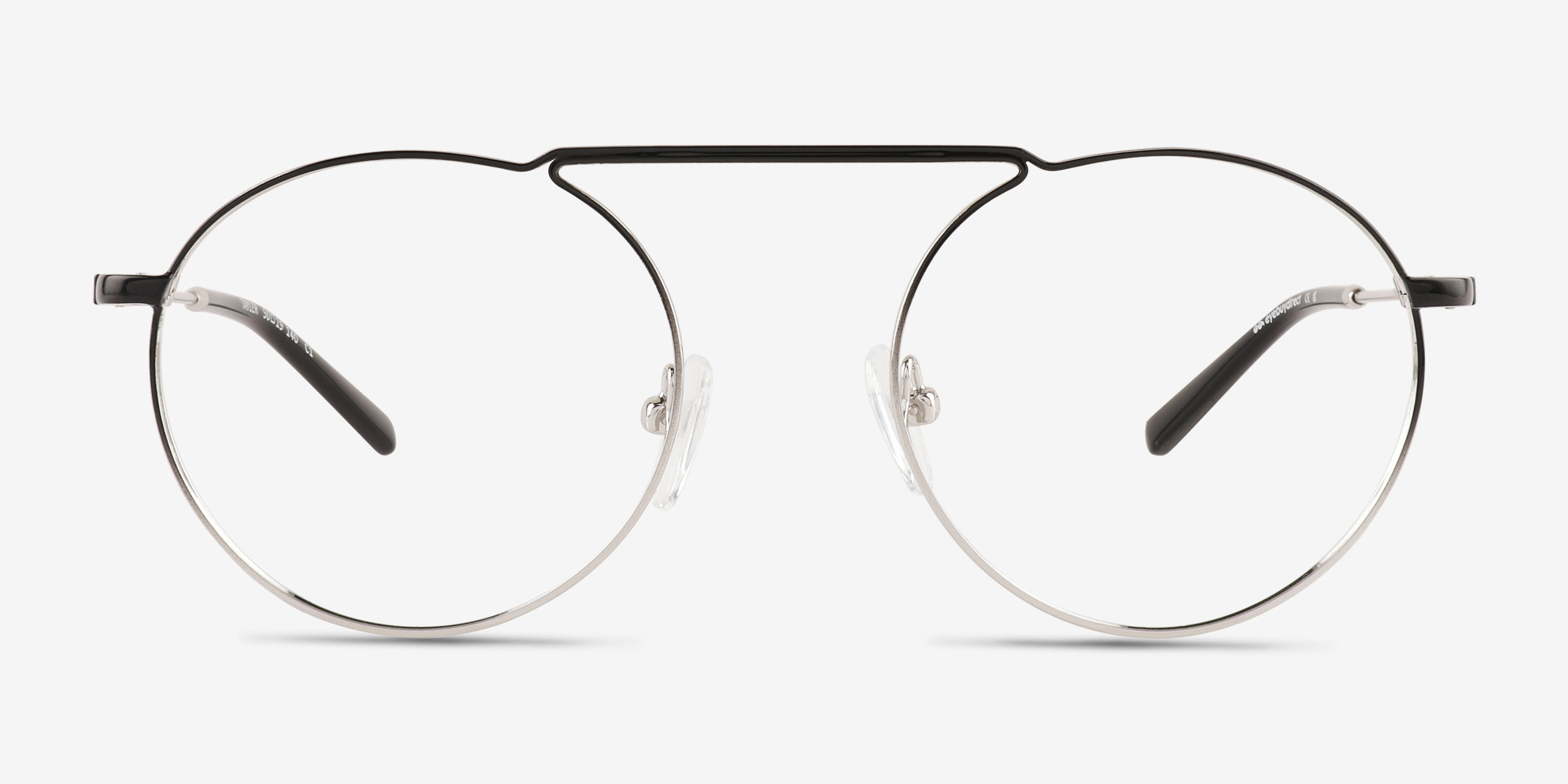 Tayler Gradient Black Silver MétalMontures de lunettes de vue d'EyeBuyDirect, Vue de Face