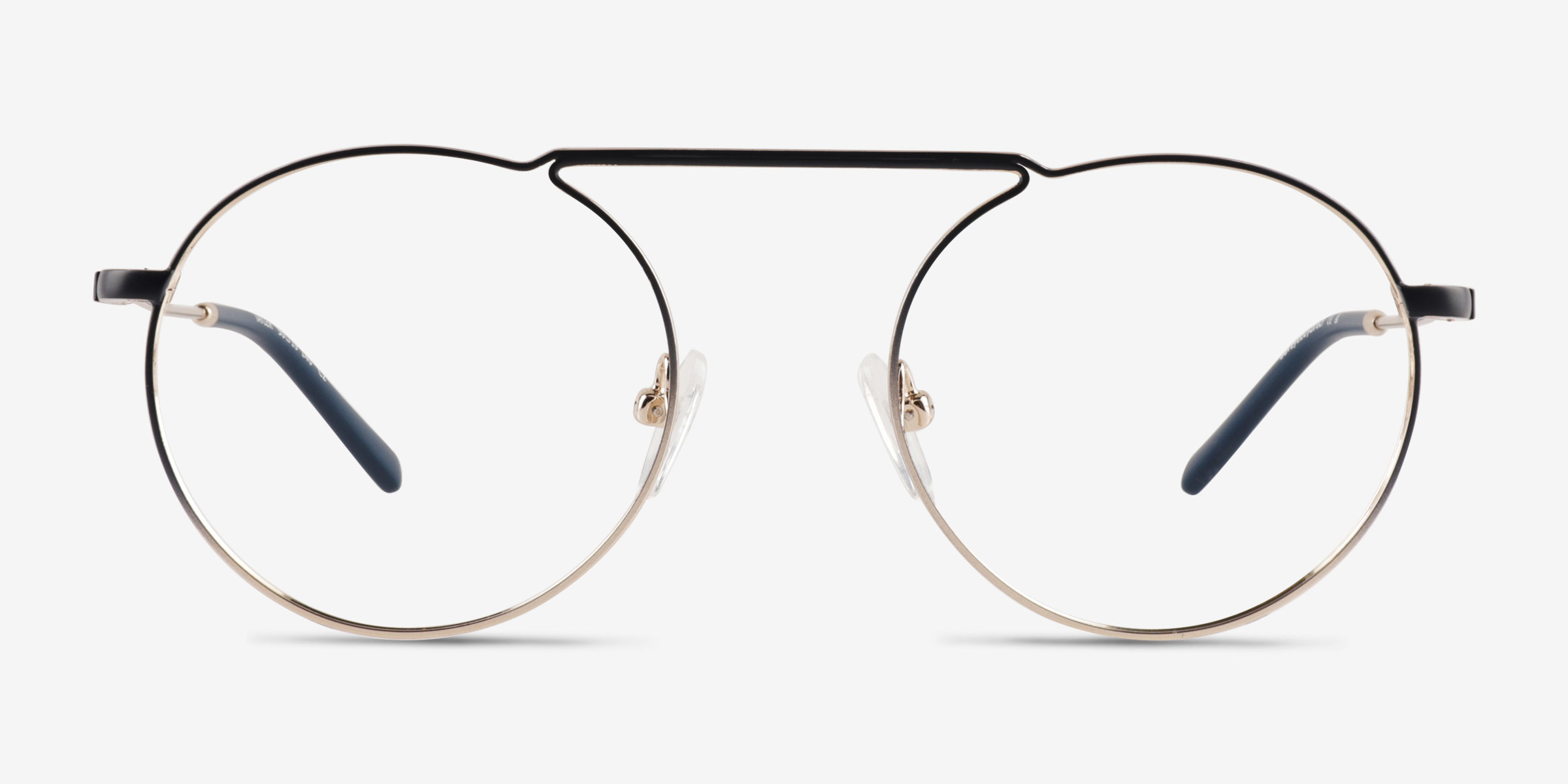 Tayler Gradient Navy Gold MétalMontures de lunettes de vue d'EyeBuyDirect, Vue de Face