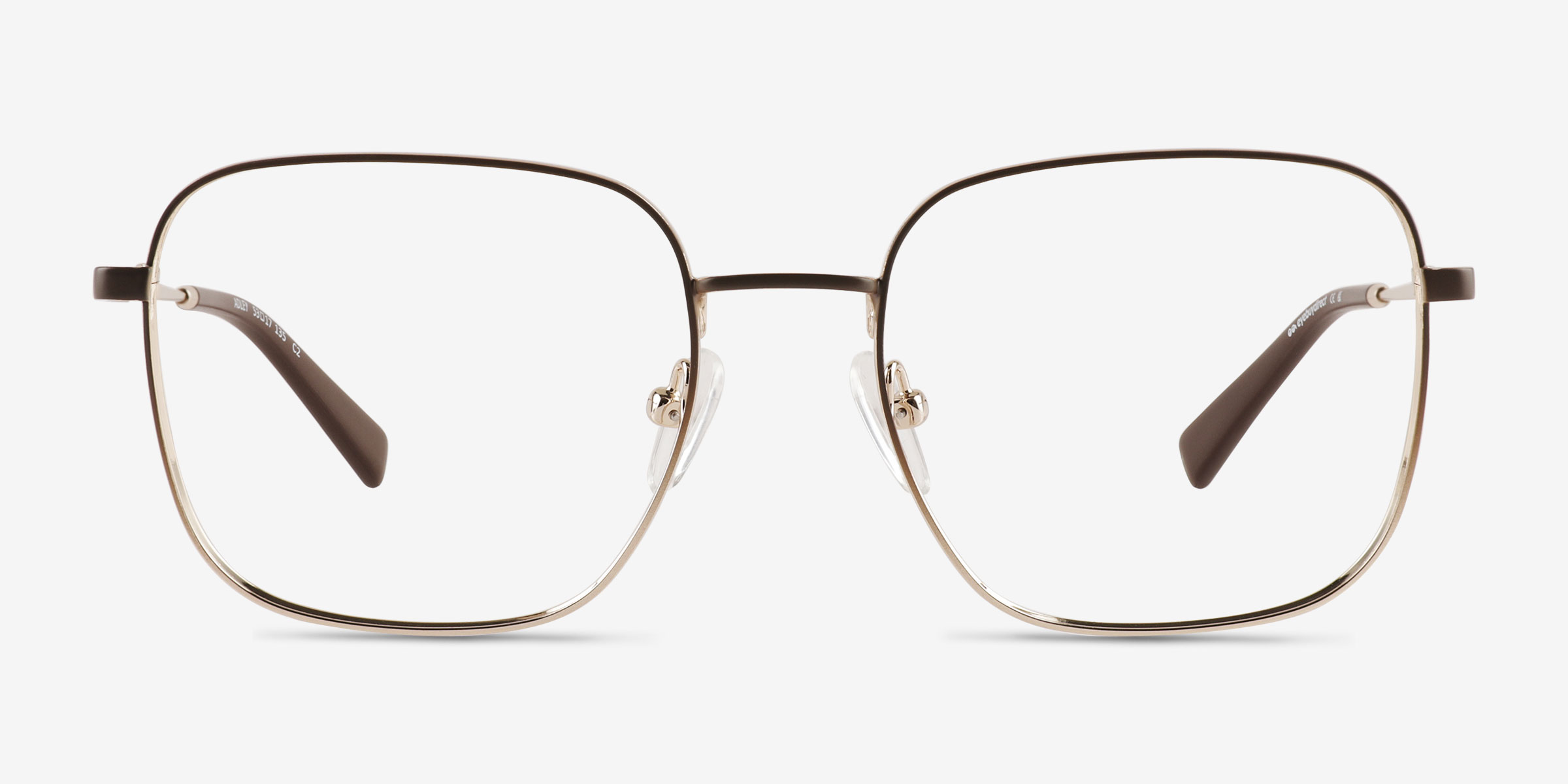 Adley Gradient Brown Gold MétalMontures de lunettes de vue d'EyeBuyDirect, Vue de Face
