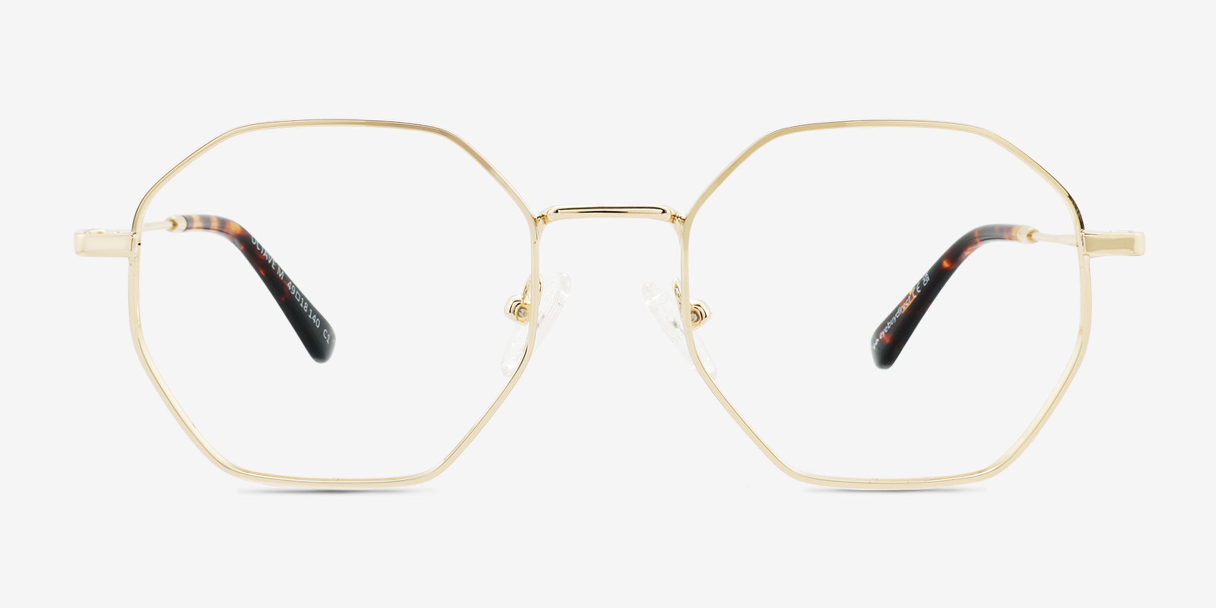 Octave Doré MétalMontures de lunettes de vue d'EyeBuyDirect, Vue de Face