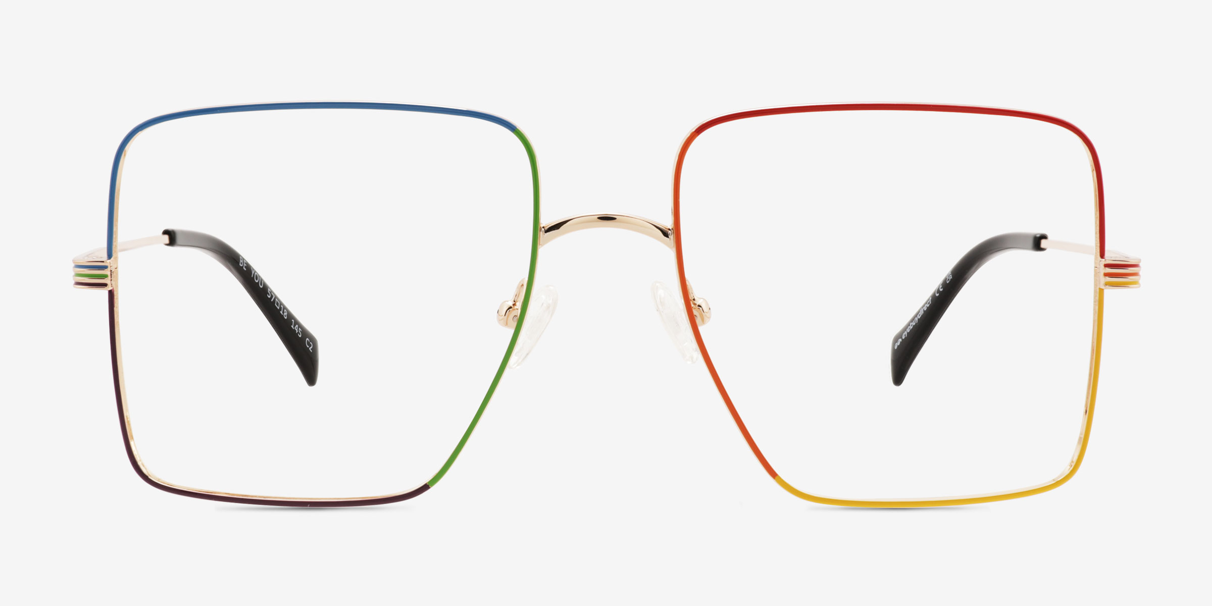 Be You Arc-en-ciel MétalMontures de lunettes de vue d'EyeBuyDirect, Vue de Face