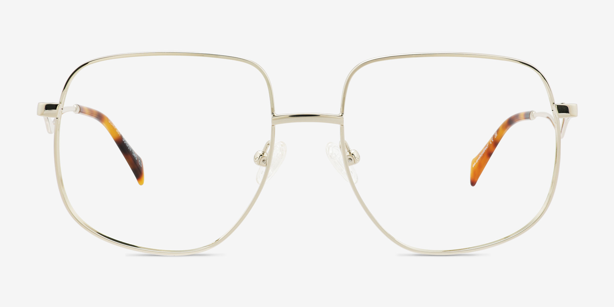 Dempsey Doré MétalMontures de lunettes de vue d'EyeBuyDirect, Vue de Face