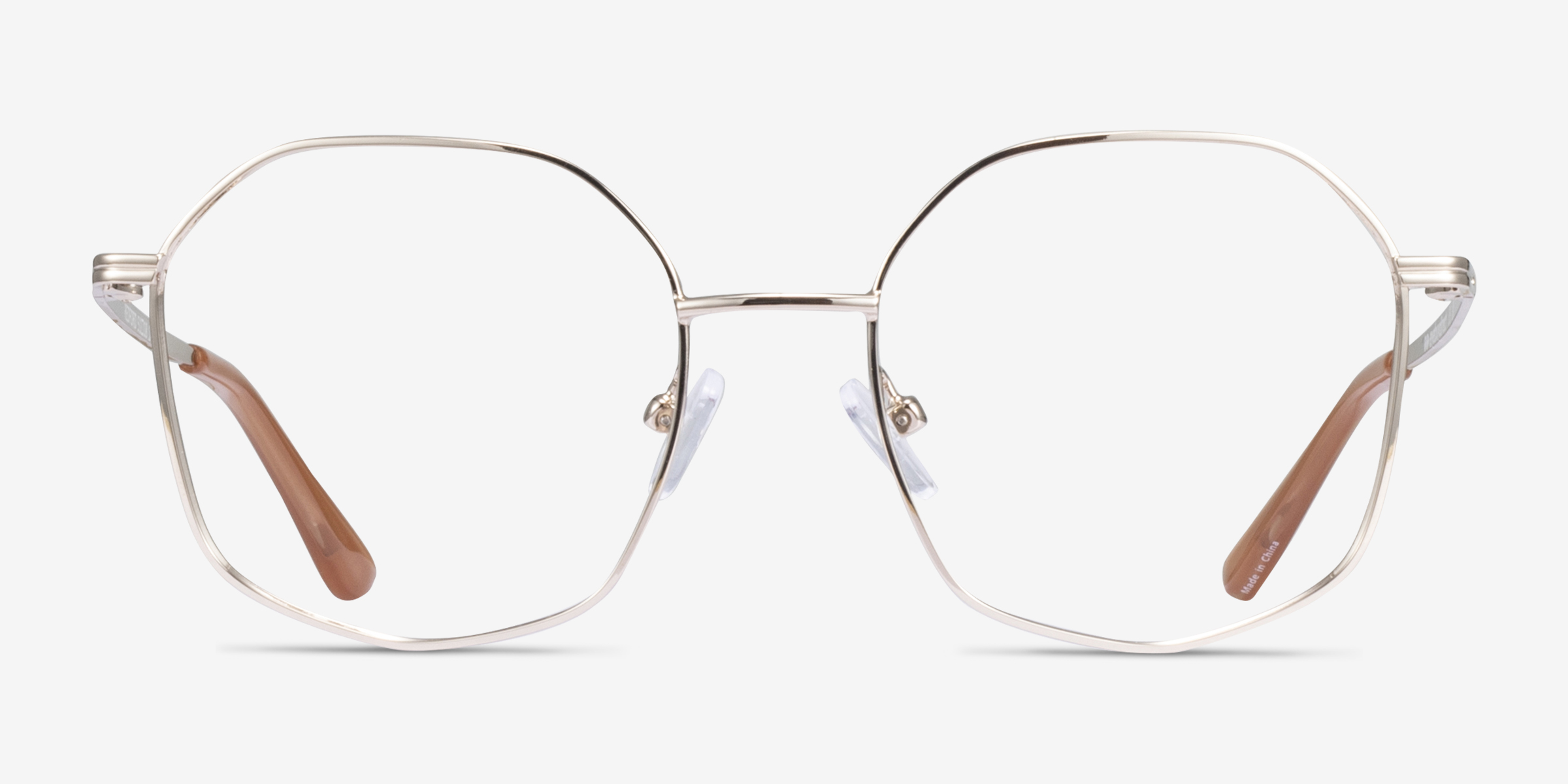 Redford Doré MétalMontures de lunettes de vue d'EyeBuyDirect, Vue de Face