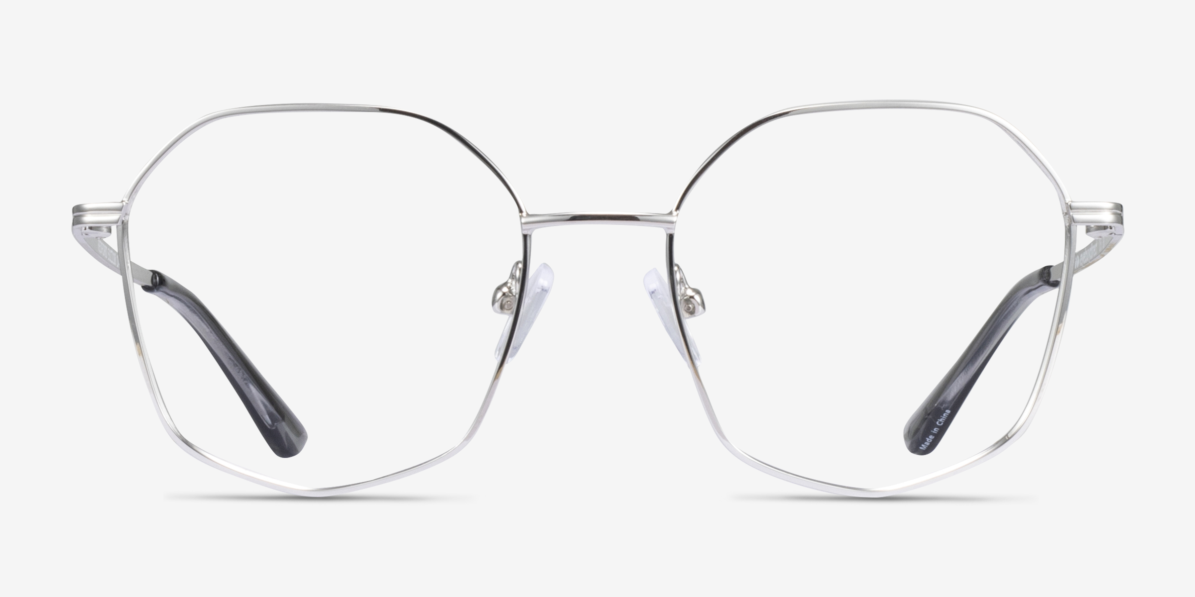 Redford Argenté MétalMontures de lunettes de vue d'EyeBuyDirect, Vue de Face