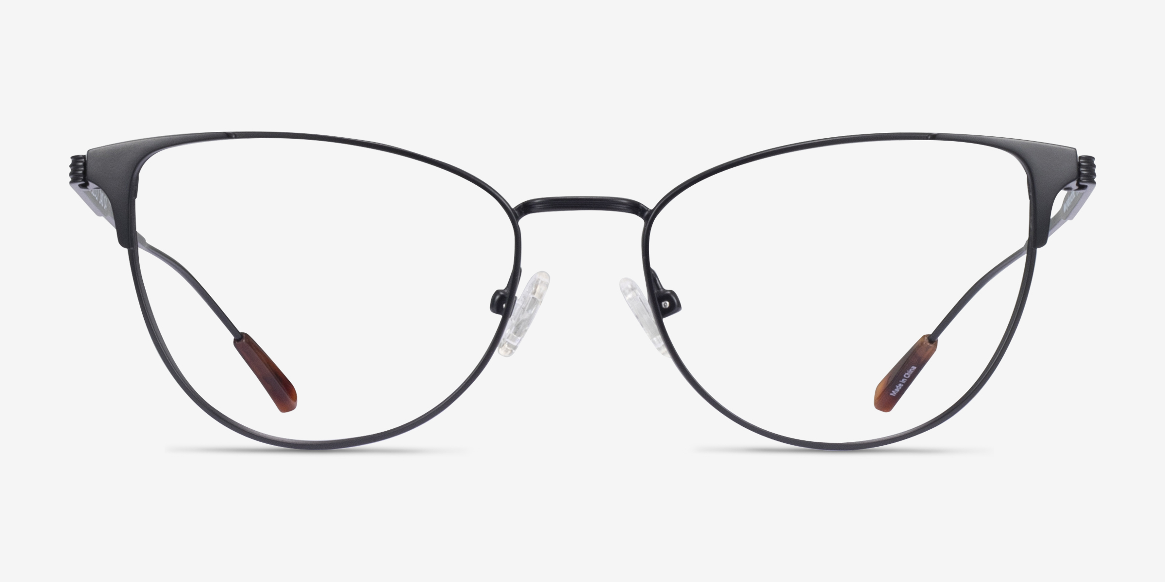 Alli Noir MétalMontures de lunettes de vue d'EyeBuyDirect, Vue de Face