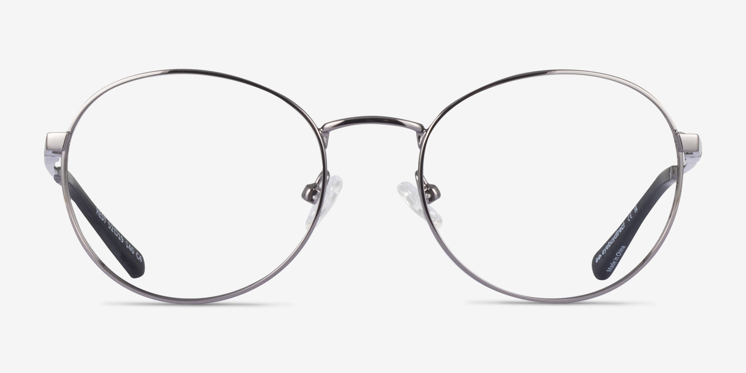 Rest Gunmetal MétalMontures de lunettes de vue d'EyeBuyDirect, Vue de Face