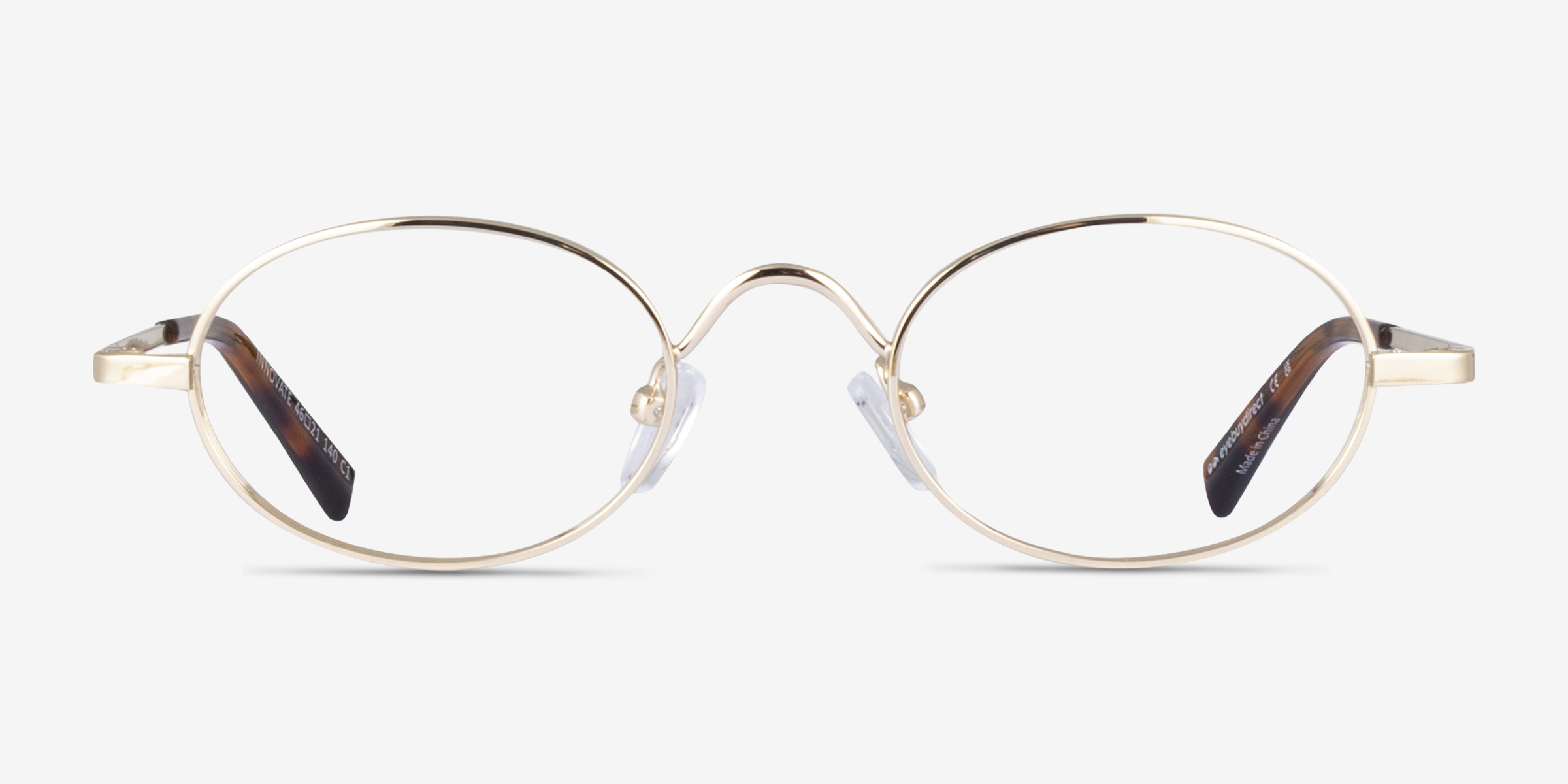 Innovate Doré MétalMontures de lunettes de vue d'EyeBuyDirect, Vue de Face