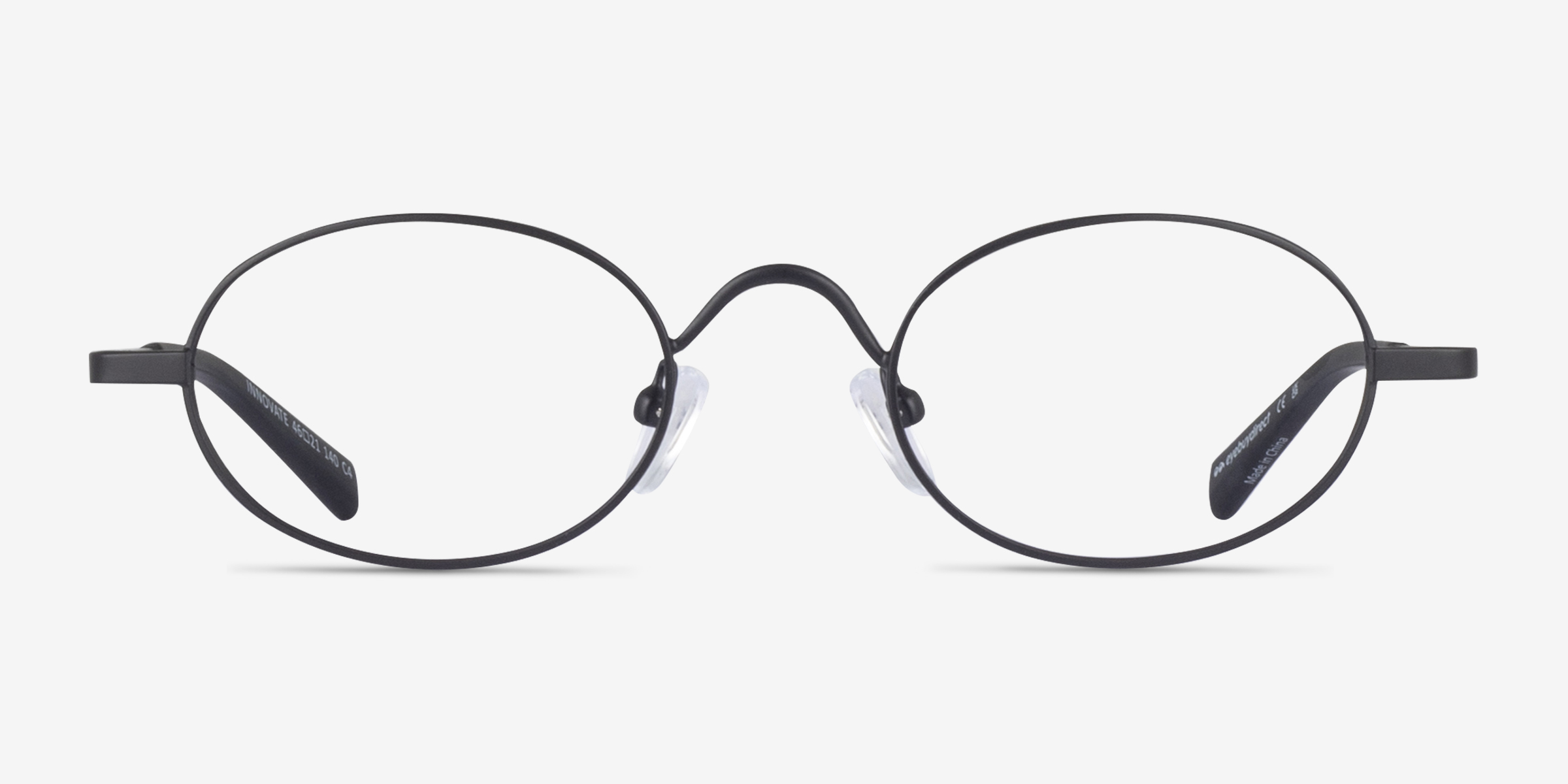 Innovate Noir MétalMontures de lunettes de vue d'EyeBuyDirect, Vue de Face