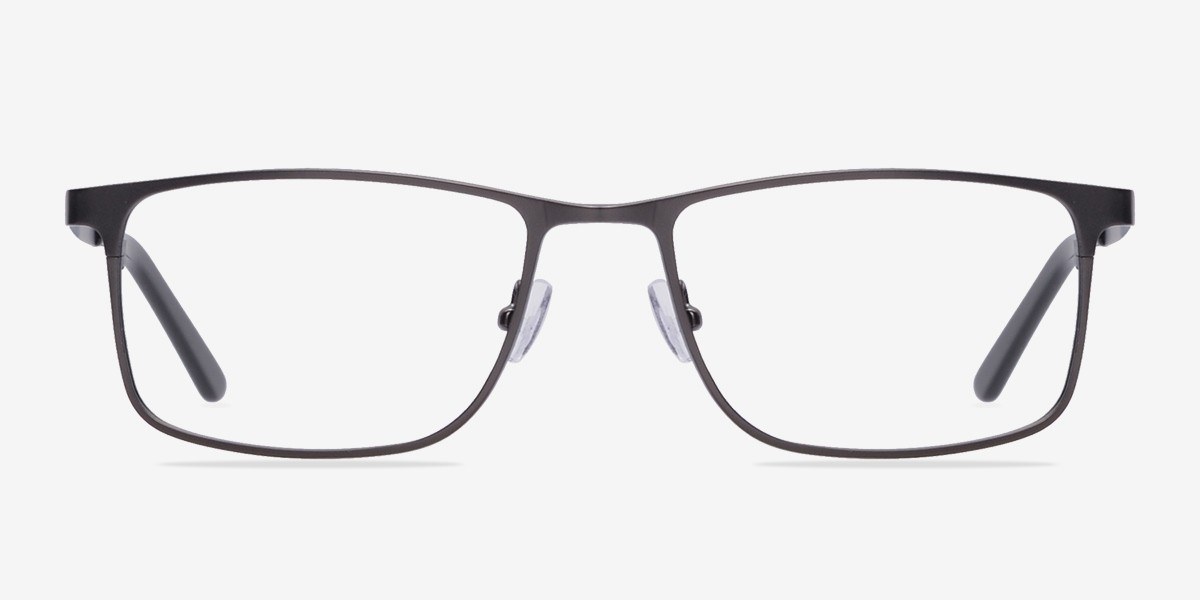 Clinton Gunmetal MétalMontures de lunettes de vue d'EyeBuyDirect, Vue de Face