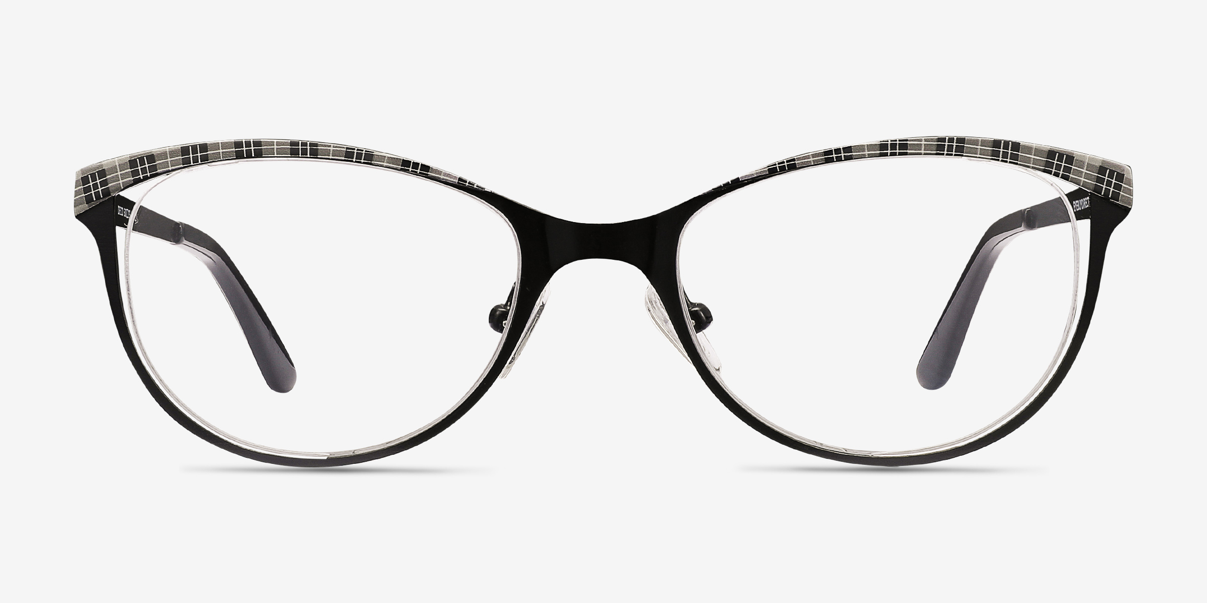 Deco Black Gray MétalMontures de lunettes de vue d'EyeBuyDirect, Vue de Face