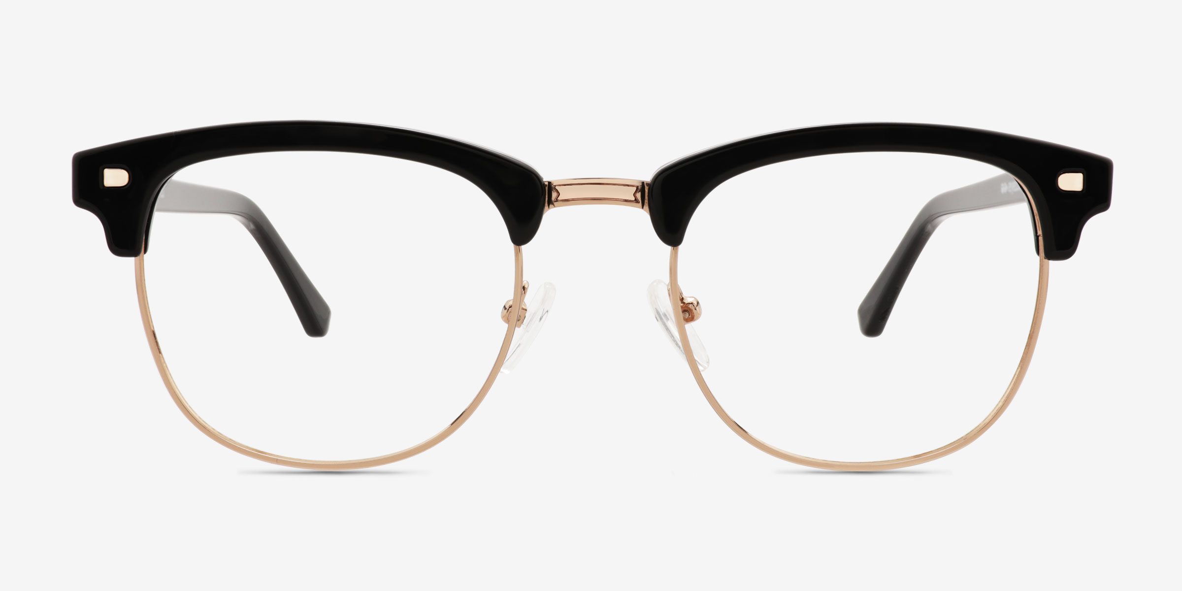 Tate Black Gold PlastiqueMontures de lunettes de vue d'EyeBuyDirect, Vue de Face