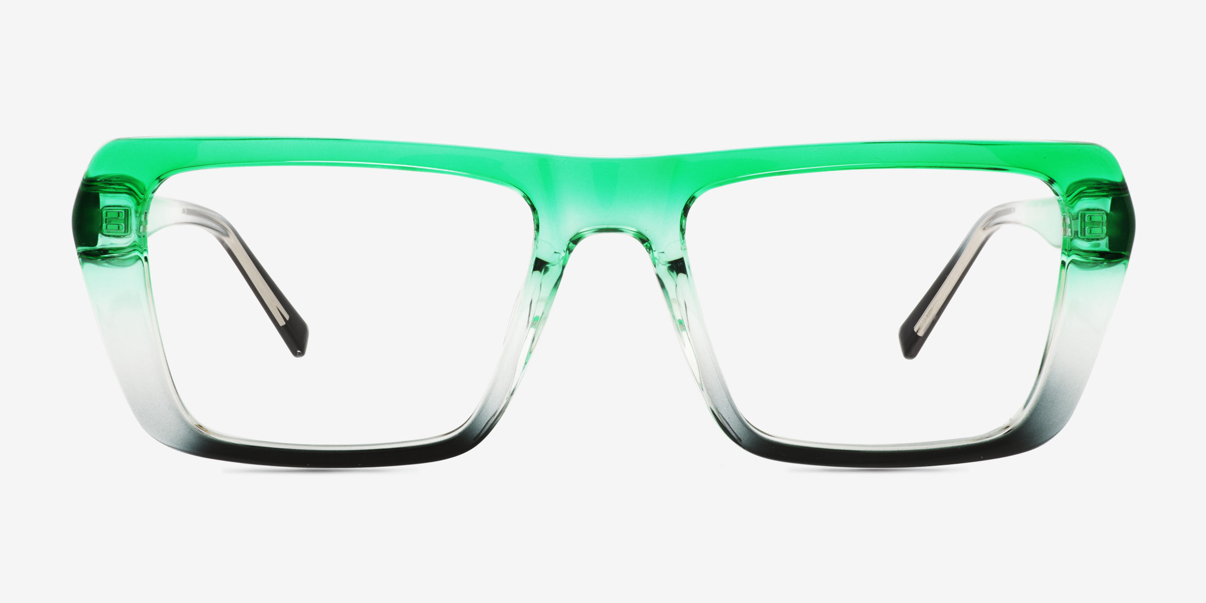 Big Love Green Black PlastiqueMontures de lunettes de vue d'EyeBuyDirect, Vue de Face