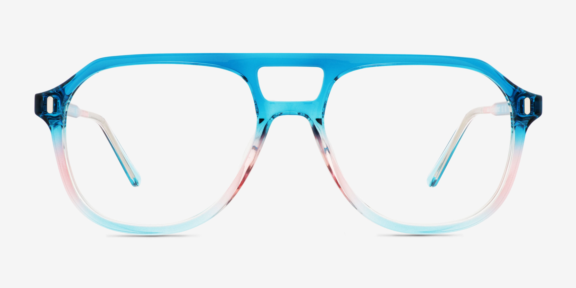 Make Change Blue Pink PlastiqueMontures de lunettes de vue d'EyeBuyDirect, Vue de Face