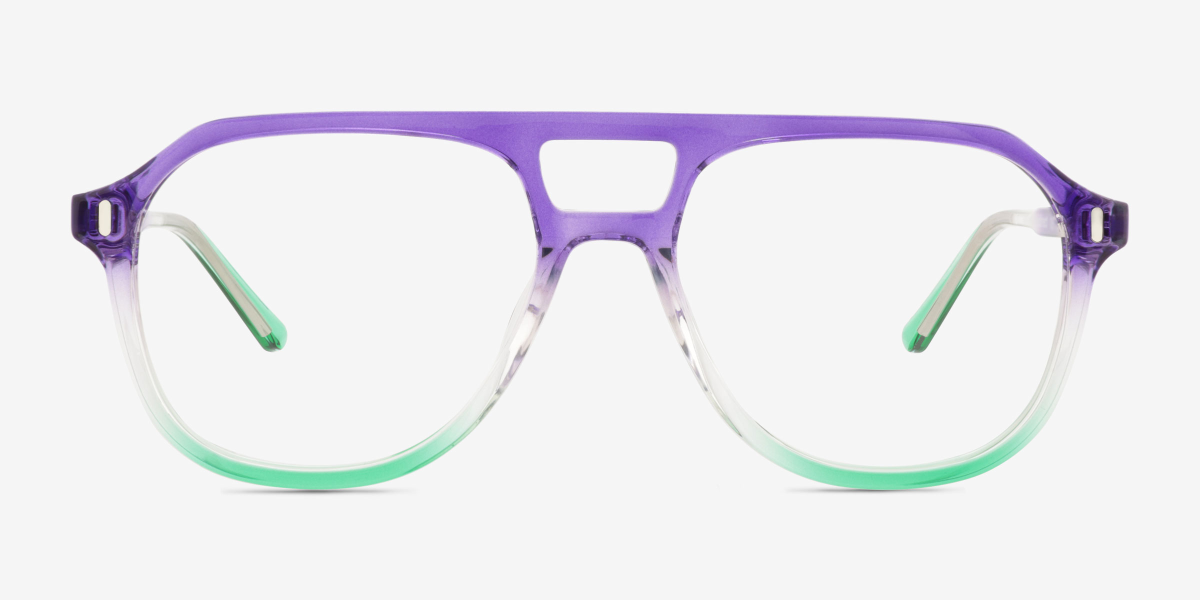 Make Change Purple Green PlastiqueMontures de lunettes de vue d'EyeBuyDirect, Vue de Face