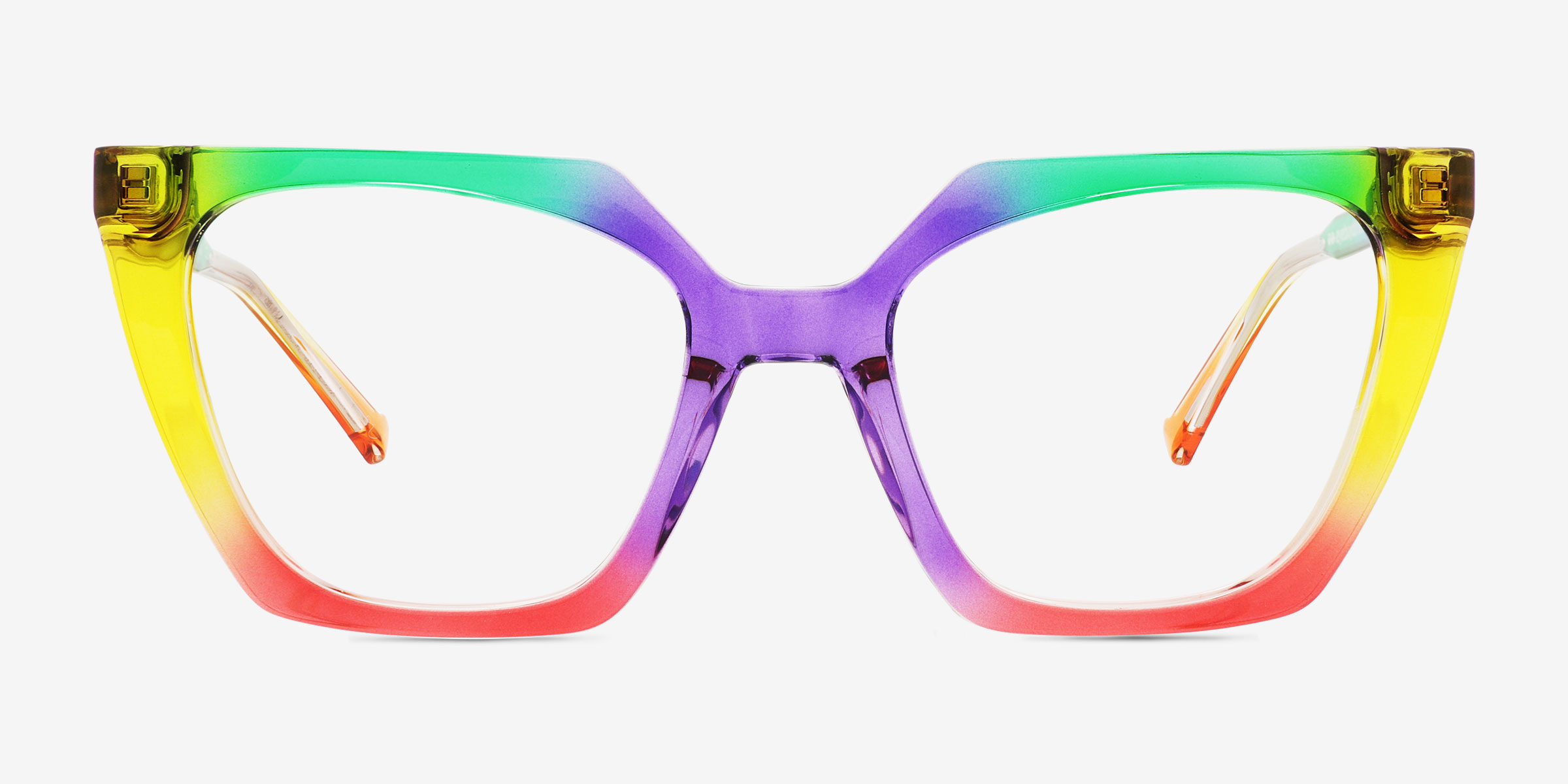Stand Proud Rainbow Purple PlastiqueMontures de lunettes de vue d'EyeBuyDirect, Vue de Face