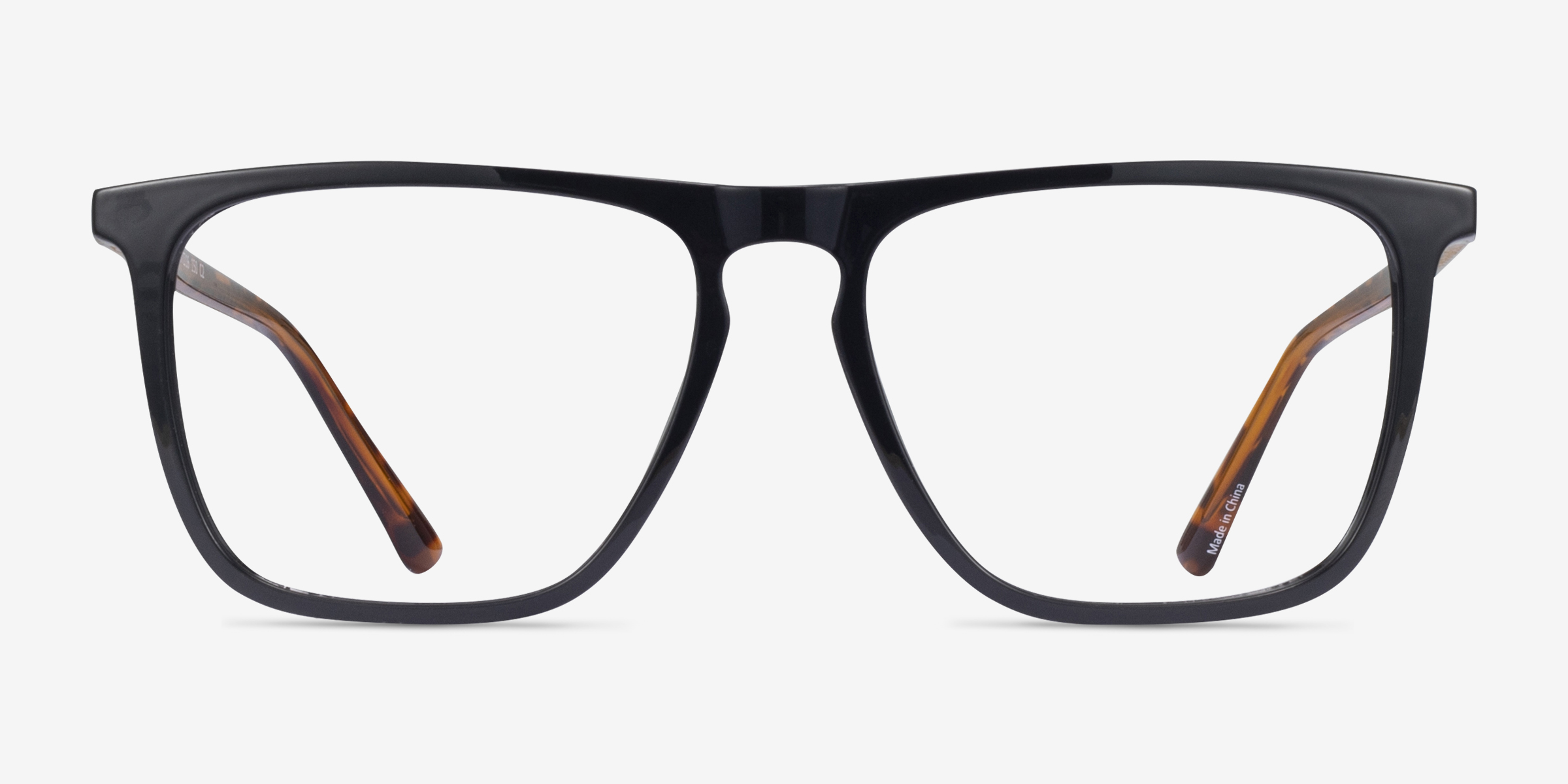 Harden Noir PlastiqueMontures de lunettes de vue d'EyeBuyDirect, Vue de Face