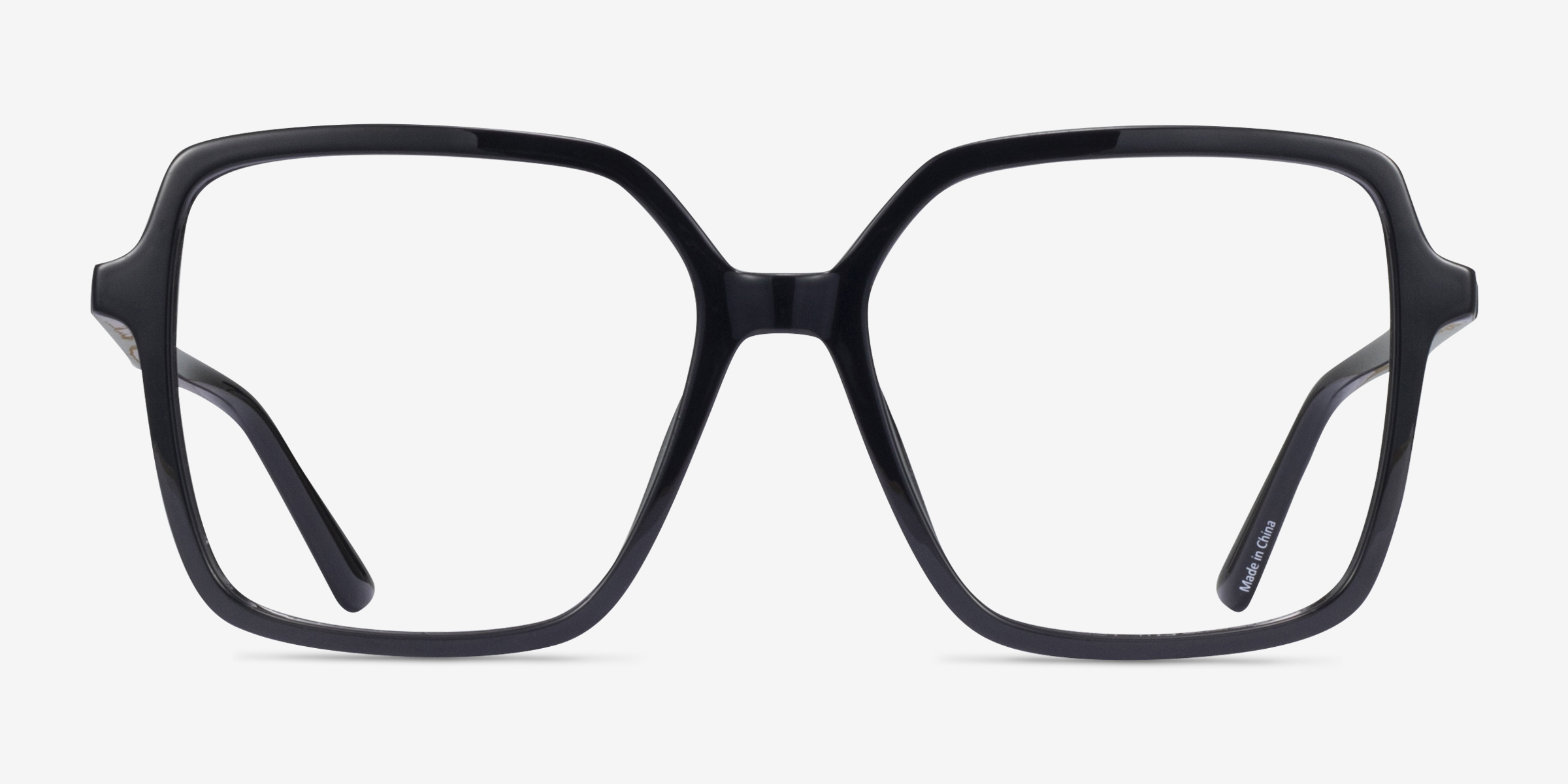 Vardy Noir PlastiqueMontures de lunettes de vue d'EyeBuyDirect, Vue de Face