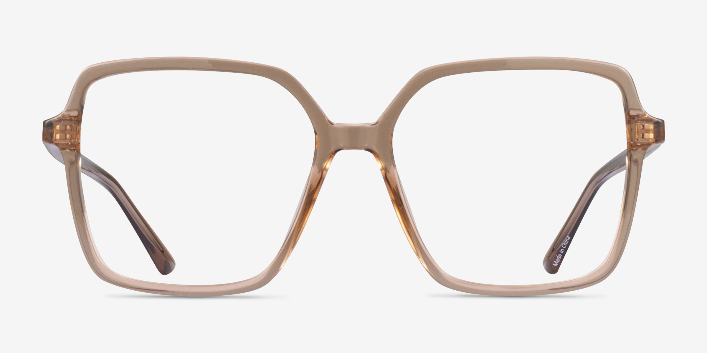 Vardy Brun PlastiqueMontures de lunettes de vue d'EyeBuyDirect, Vue de Face