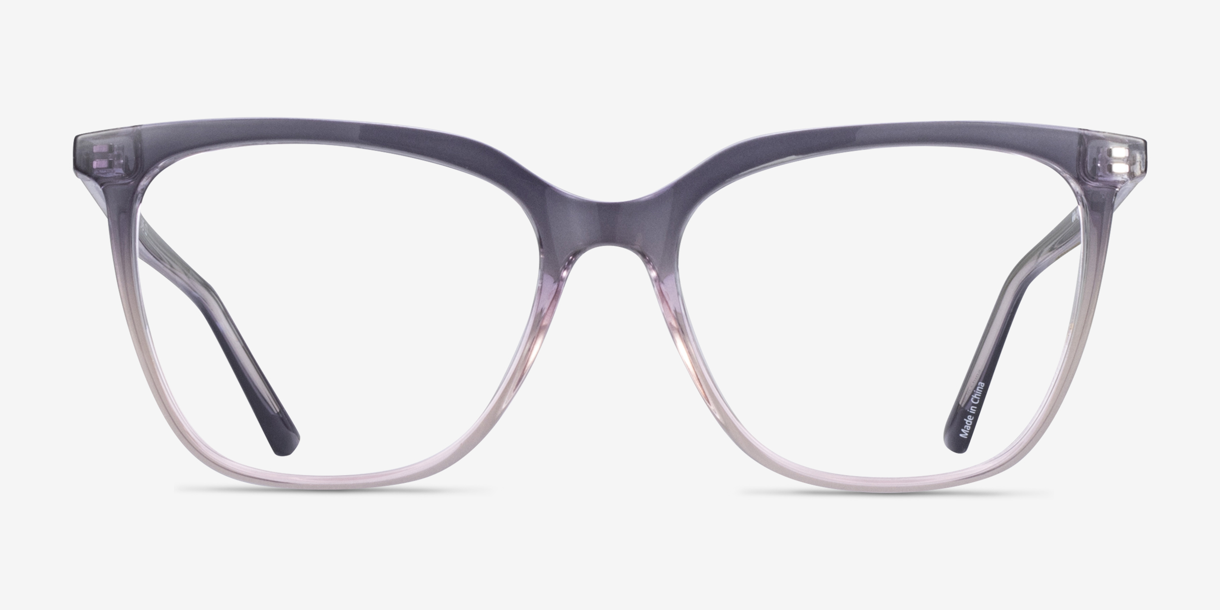 Farina Purple Clear PlastiqueMontures de lunettes de vue d'EyeBuyDirect, Vue de Face