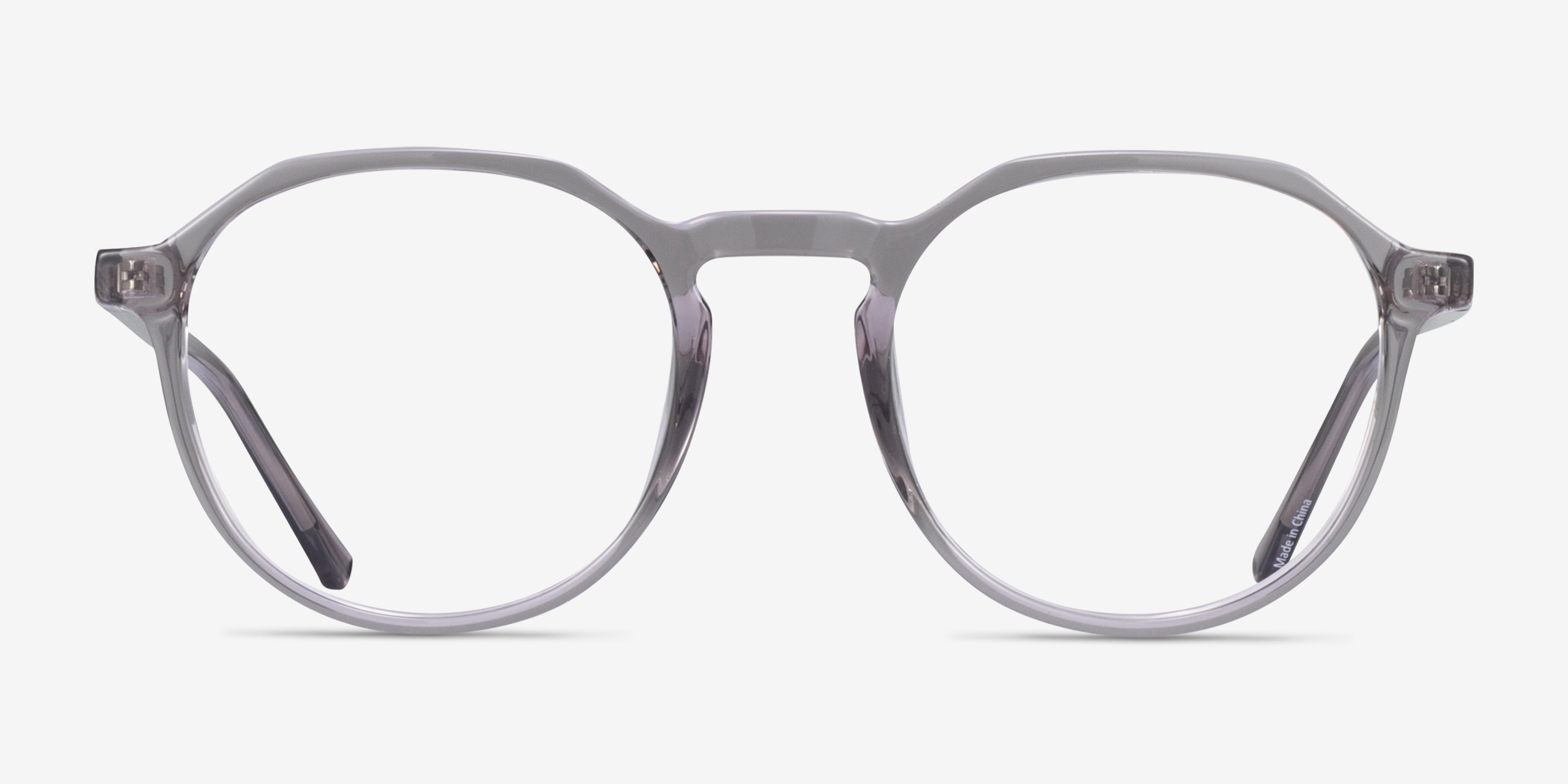 Schaye Gris PlastiqueMontures de lunettes de vue d'EyeBuyDirect, Vue de Face