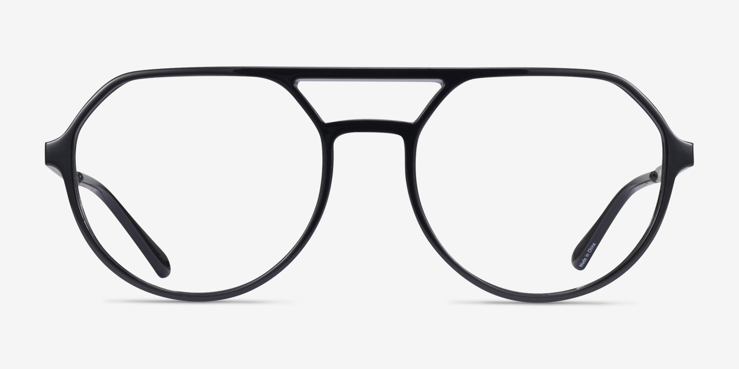 Hara Noir PlastiqueMontures de lunettes de vue d'EyeBuyDirect, Vue de Face