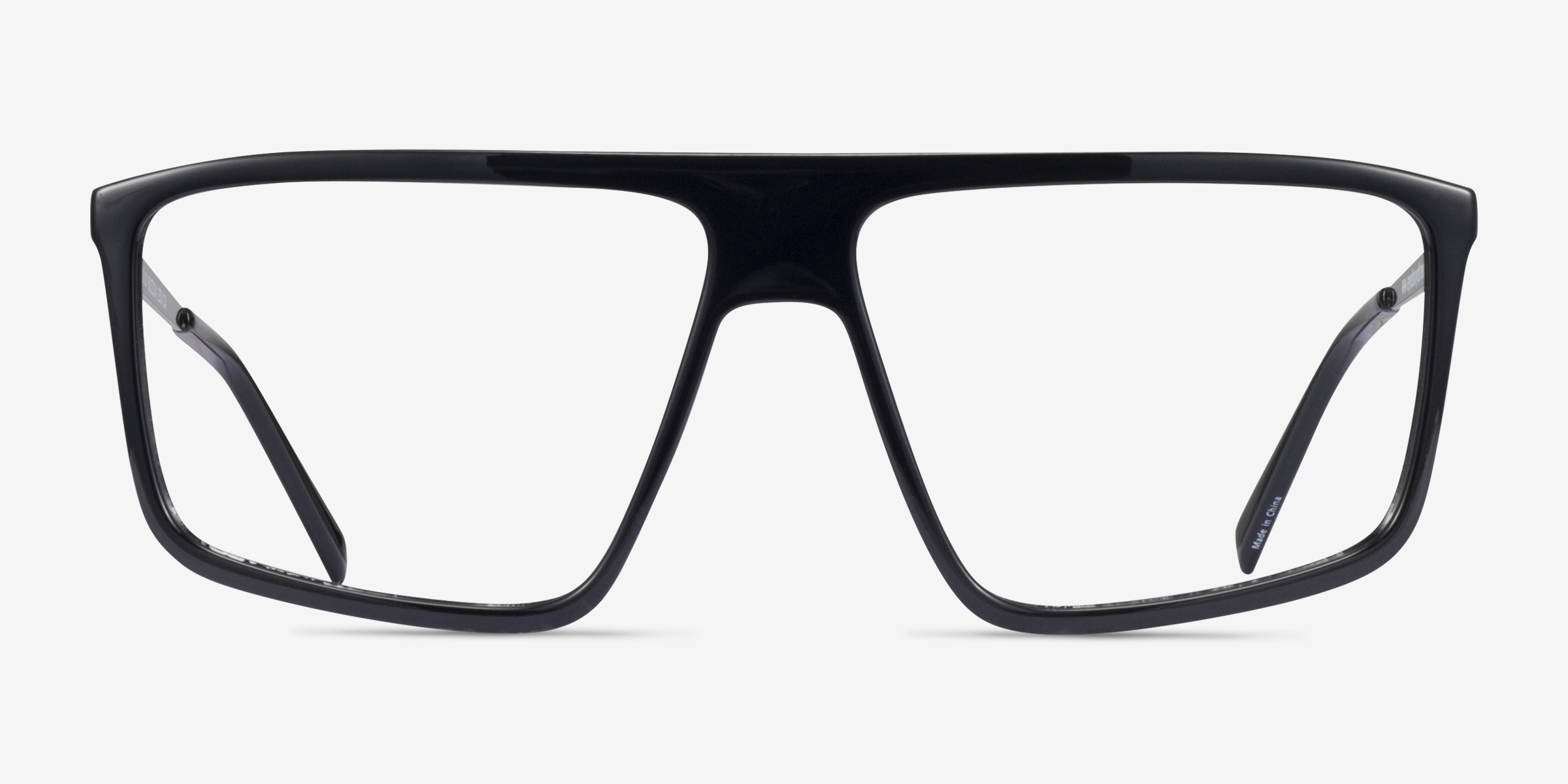 Solo Noir PlastiqueMontures de lunettes de vue d'EyeBuyDirect, Vue de Face