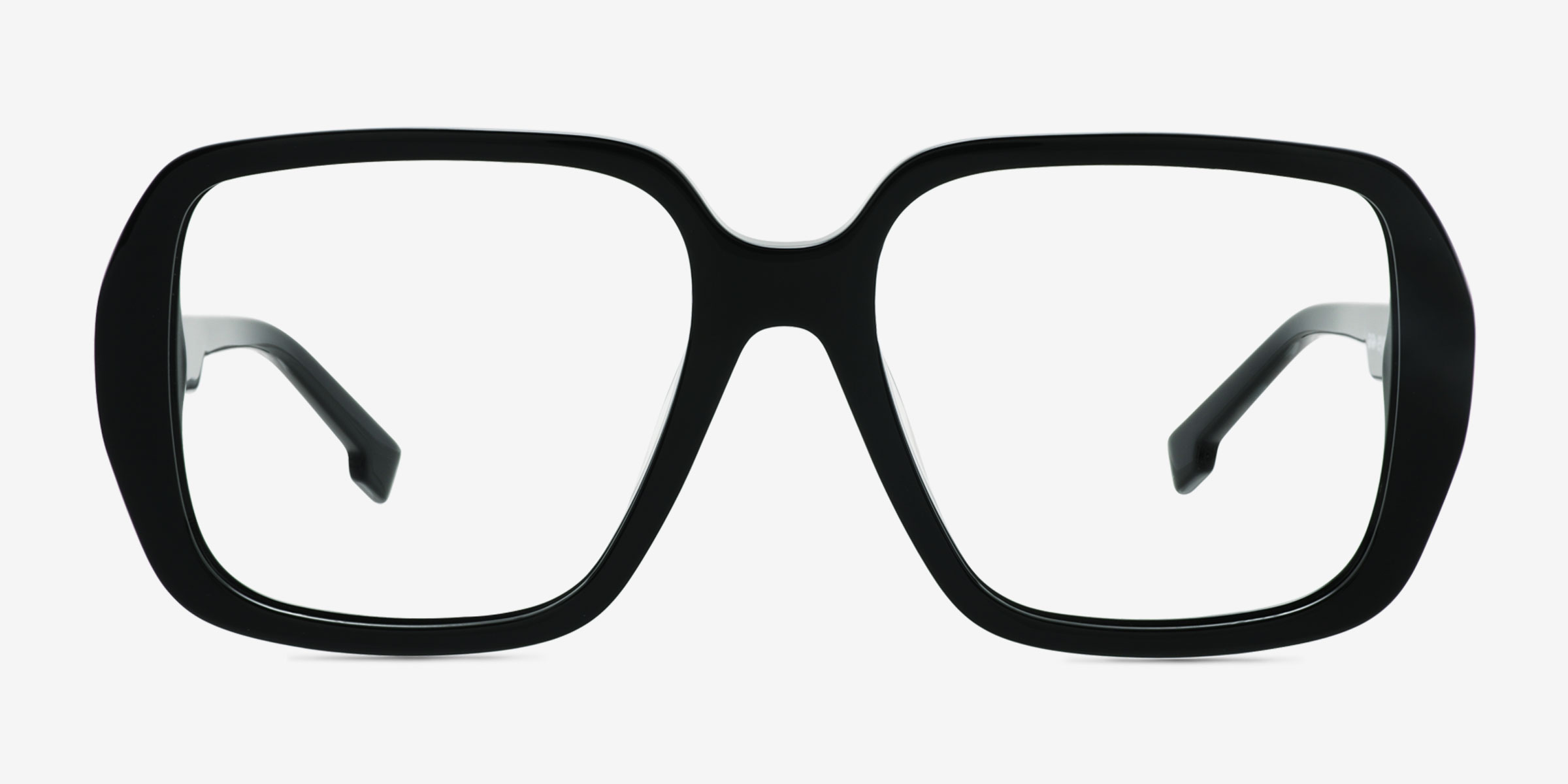 Gunter Noir AcétateMontures de lunettes de vue d'EyeBuyDirect, Vue de Face