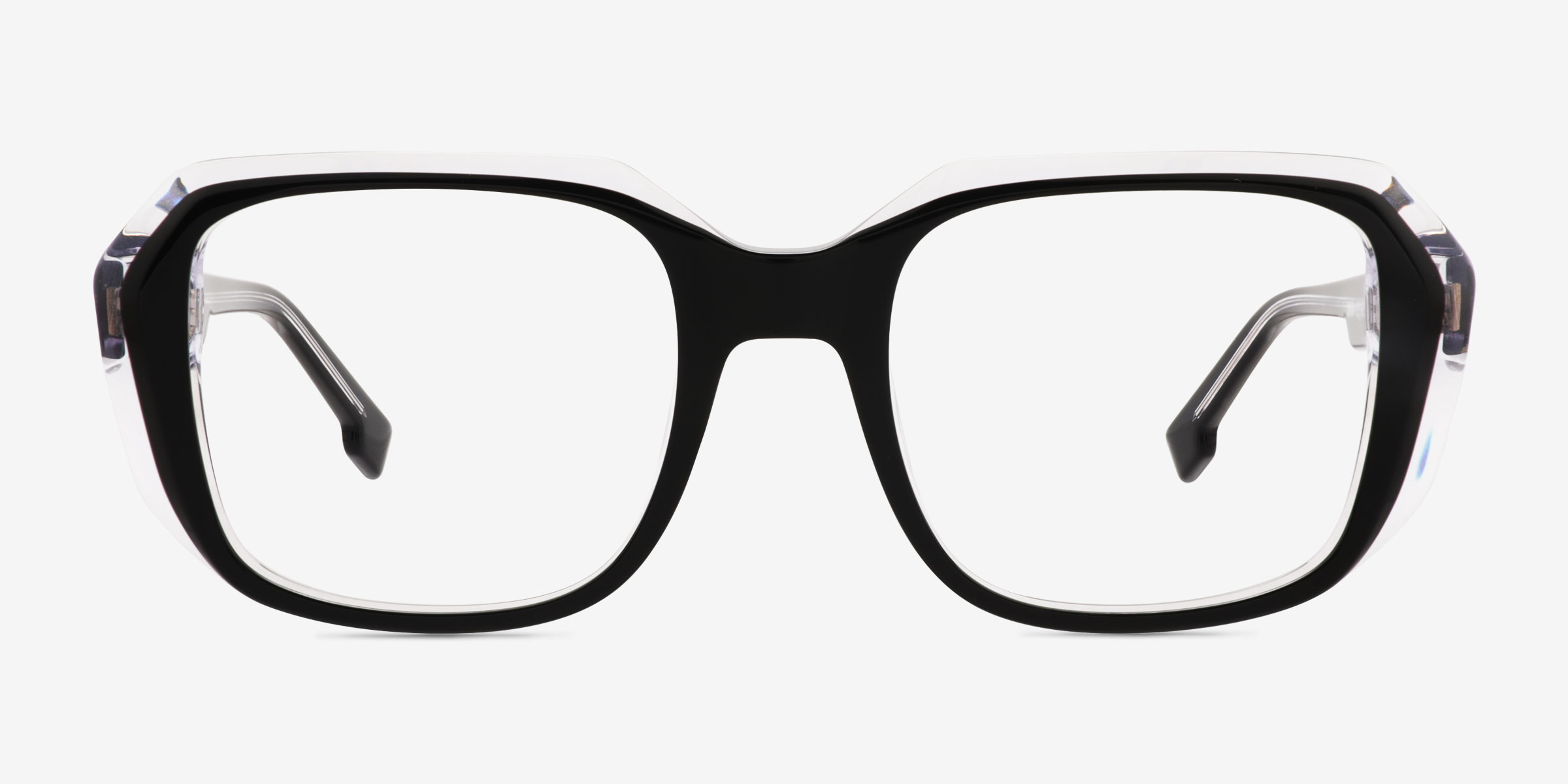 Benedict Noir AcétateMontures de lunettes de vue d'EyeBuyDirect, Vue de Face