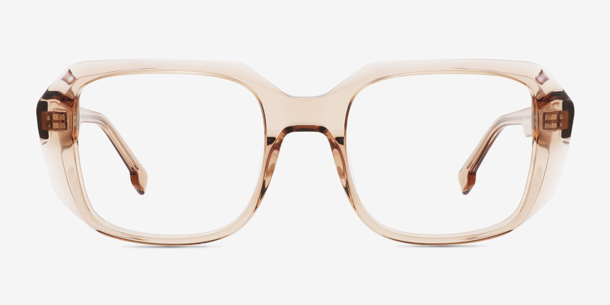 Benedict Brun AcétateMontures de lunettes de vue d'EyeBuyDirect, Vue de Face