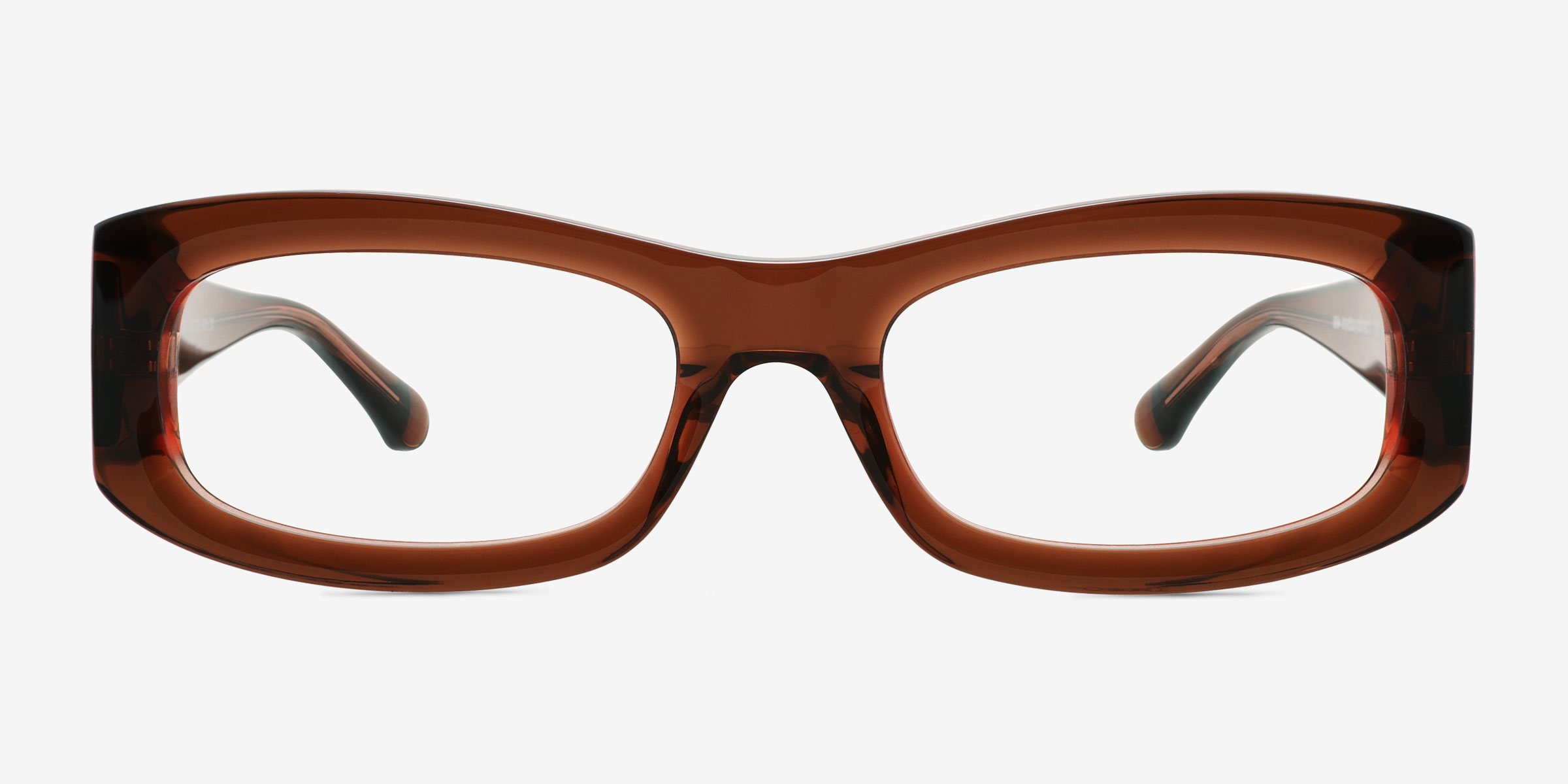 Folklore Brun Éco-responsableMontures de lunettes de vue d'EyeBuyDirect, Vue de Face