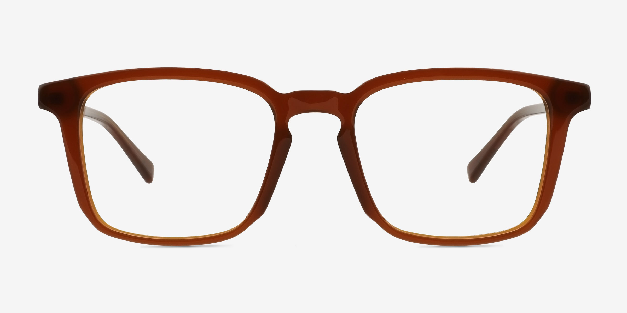 Astera Brun Éco-responsableMontures de lunettes de vue d'EyeBuyDirect, Vue de Face