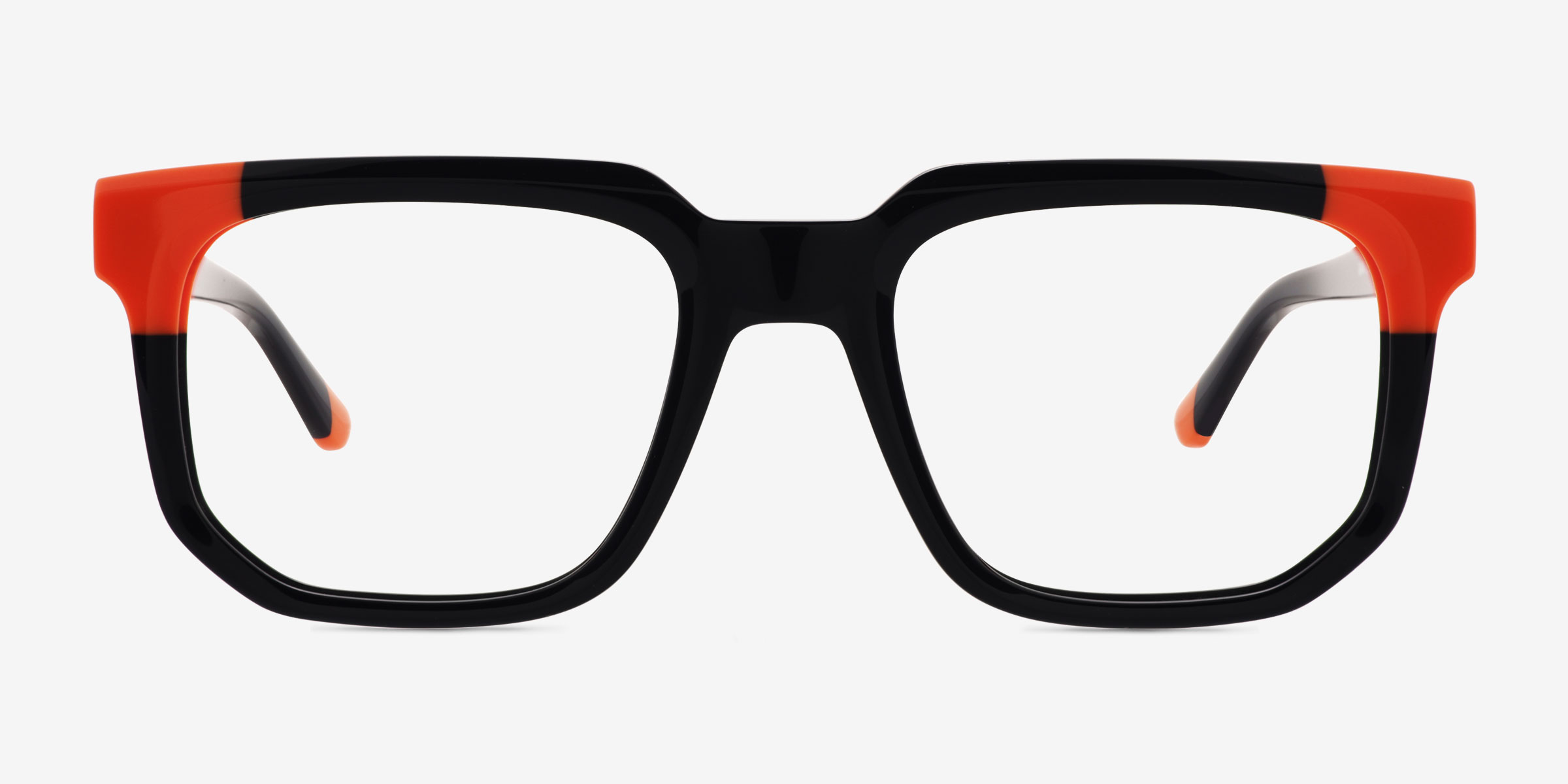 Nyx Black Orange AcétateMontures de lunettes de vue d'EyeBuyDirect, Vue de Face