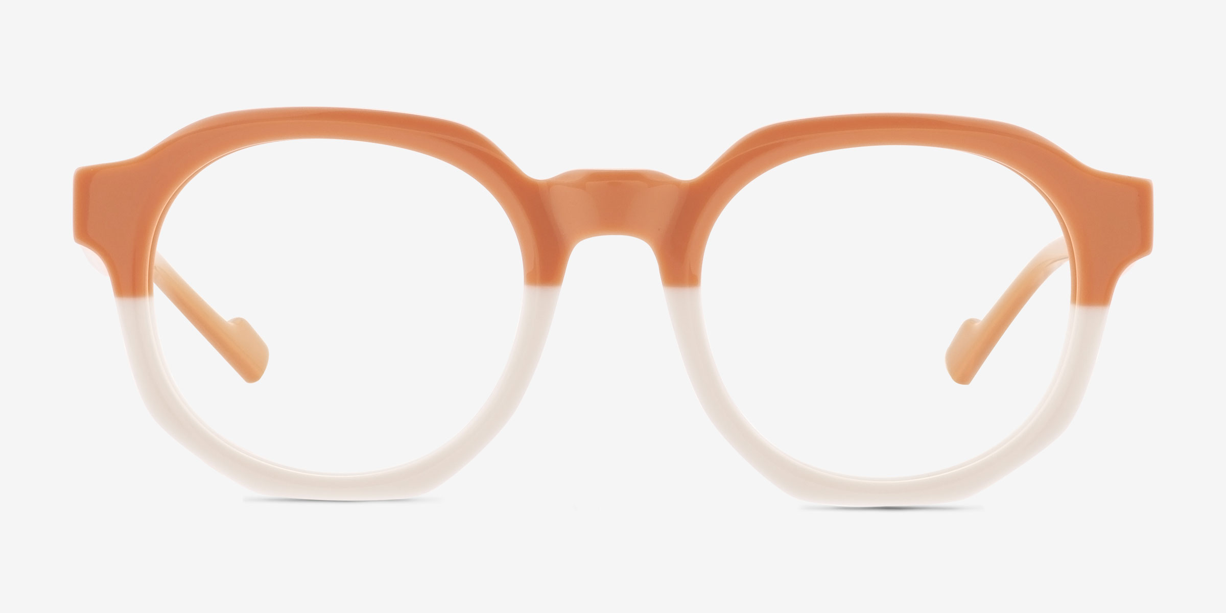 Vesper Pink White AcétateMontures de lunettes de vue d'EyeBuyDirect, Vue de Face