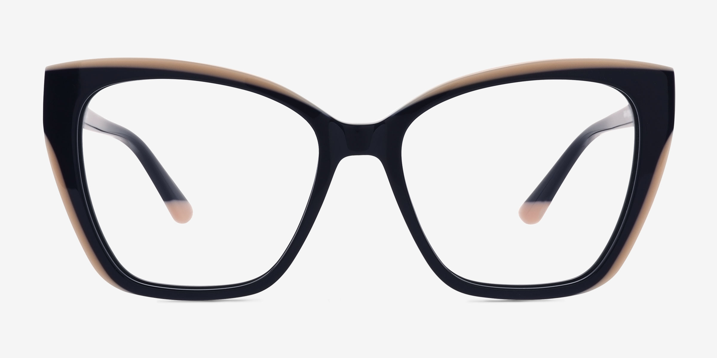 Elix Bleu marine AcétateMontures de lunettes de vue d'EyeBuyDirect, Vue de Face