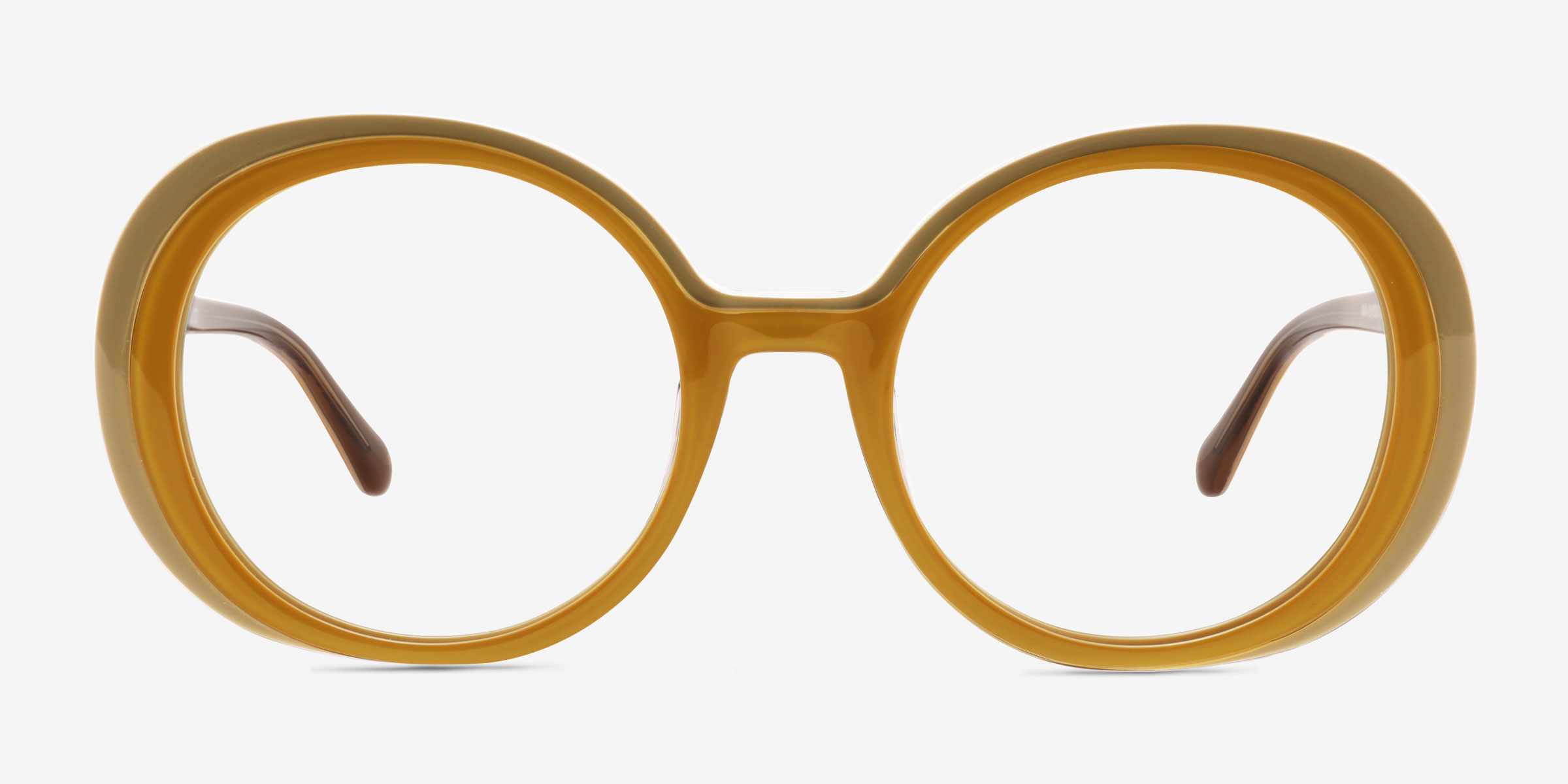 Riven Jaune AcétateMontures de lunettes de vue d'EyeBuyDirect, Vue de Face