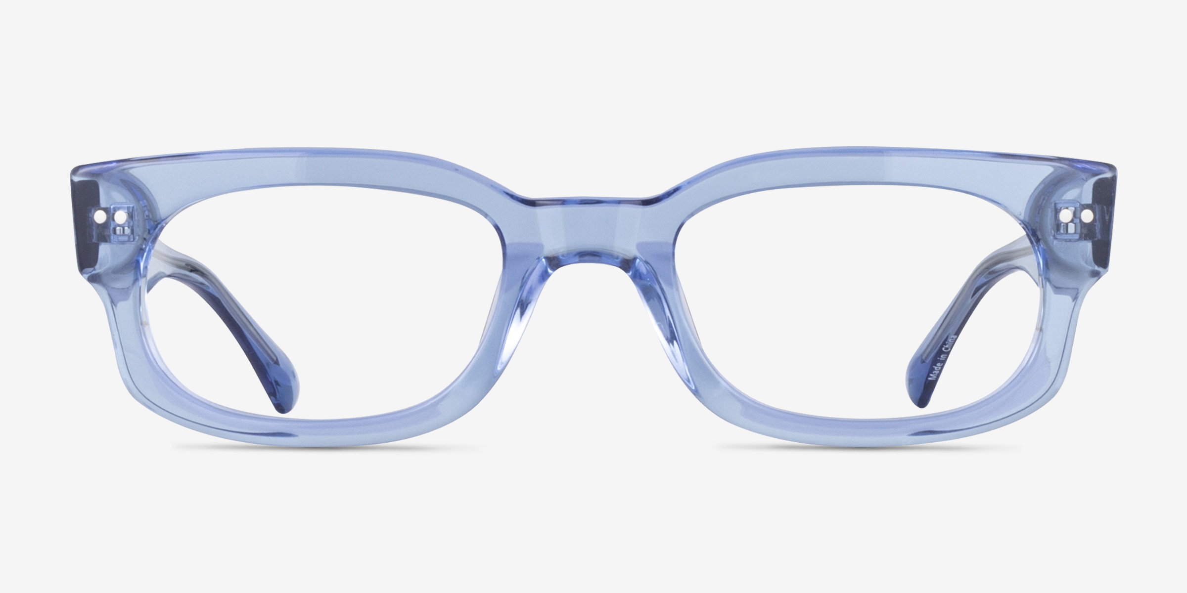 Gamechanger Bleu AcétateMontures de lunettes de vue d'EyeBuyDirect, Vue de Face