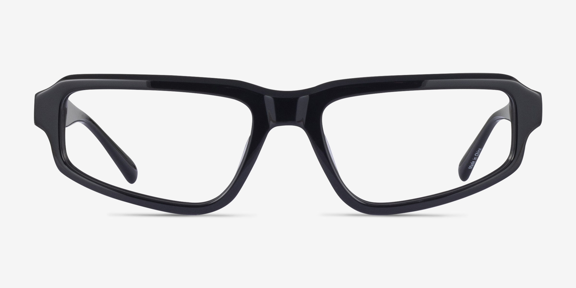 Pulse Noir AcétateMontures de lunettes de vue d'EyeBuyDirect, Vue de Face