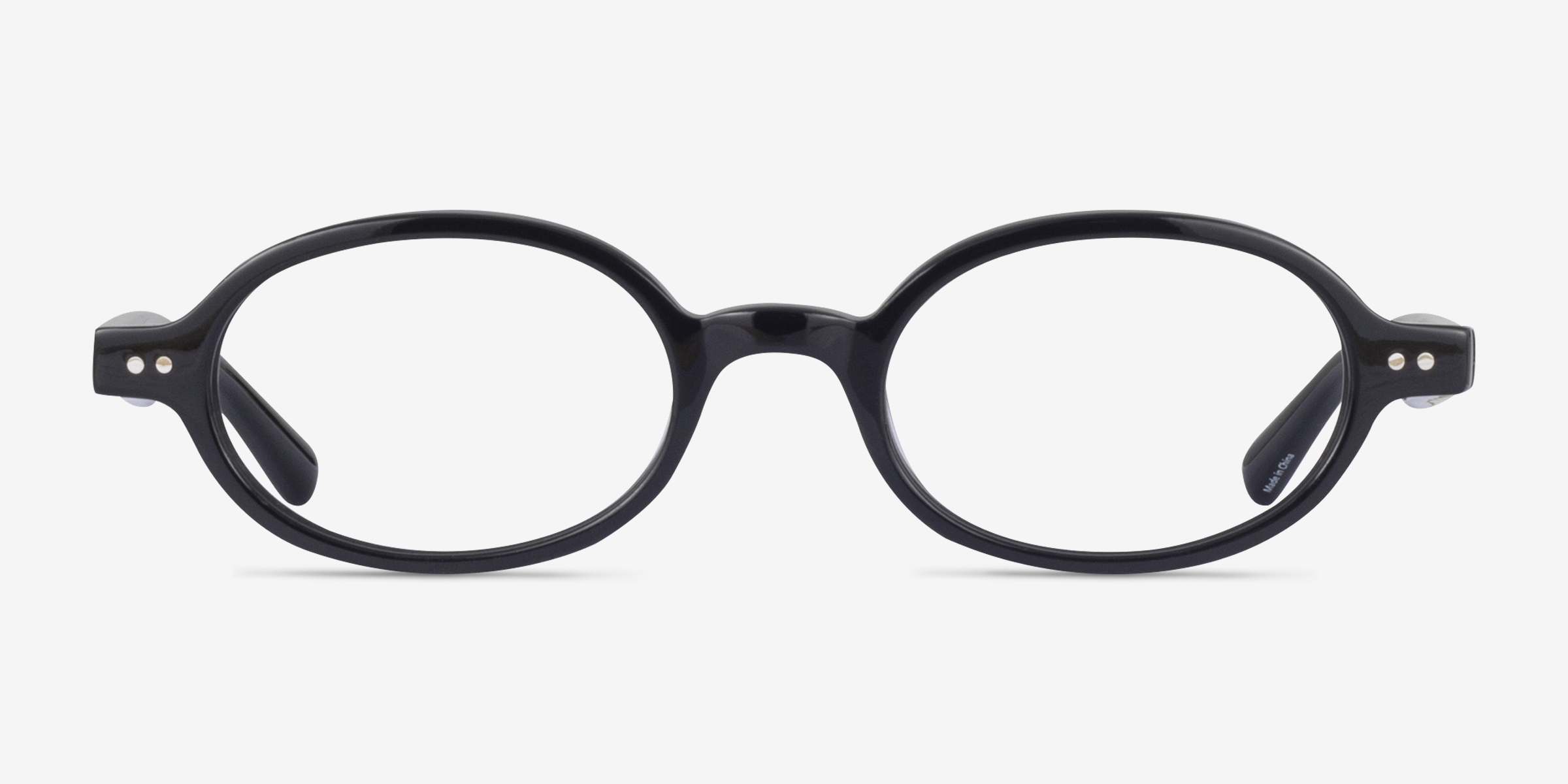 Groundbreaker Noir AcétateMontures de lunettes de vue d'EyeBuyDirect, Vue de Face