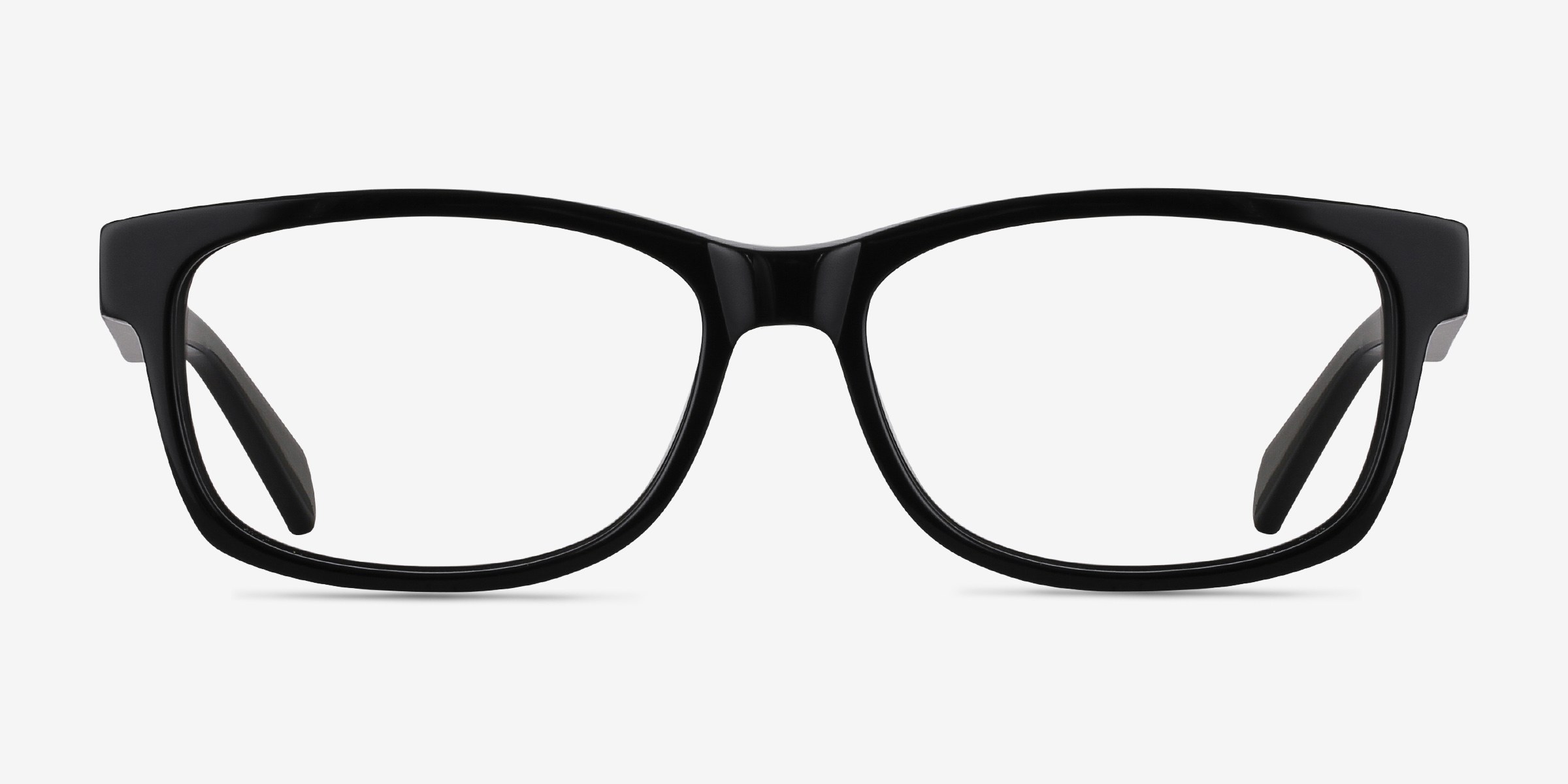 Kyle Noir AcétateMontures de lunettes de vue d'EyeBuyDirect, Vue de Face