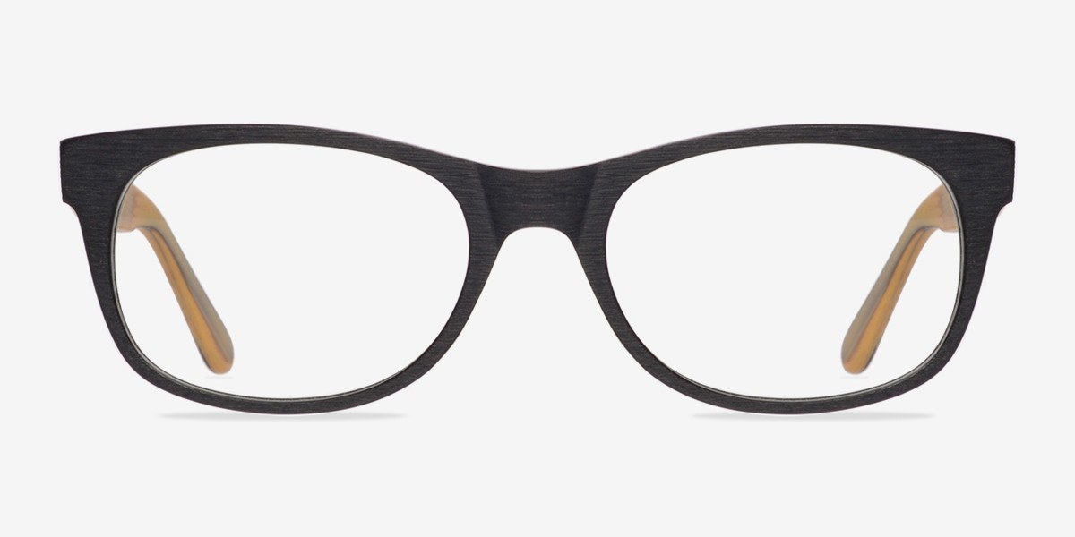 Panama Noir AcétateMontures de lunettes de vue d'EyeBuyDirect, Vue de Face