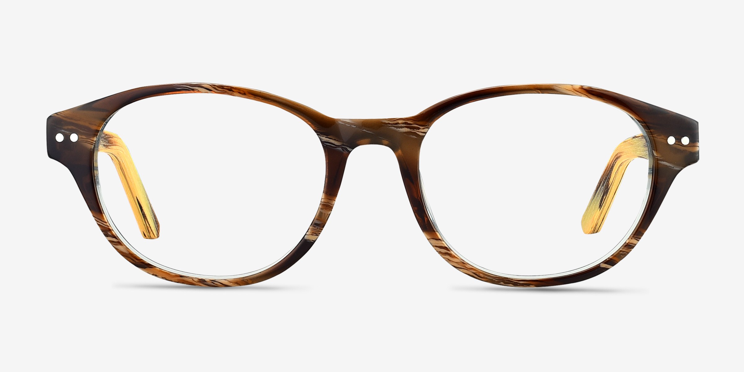 Cape Cod Brun Wood-textureMontures de lunettes de vue d'EyeBuyDirect, Vue de Face