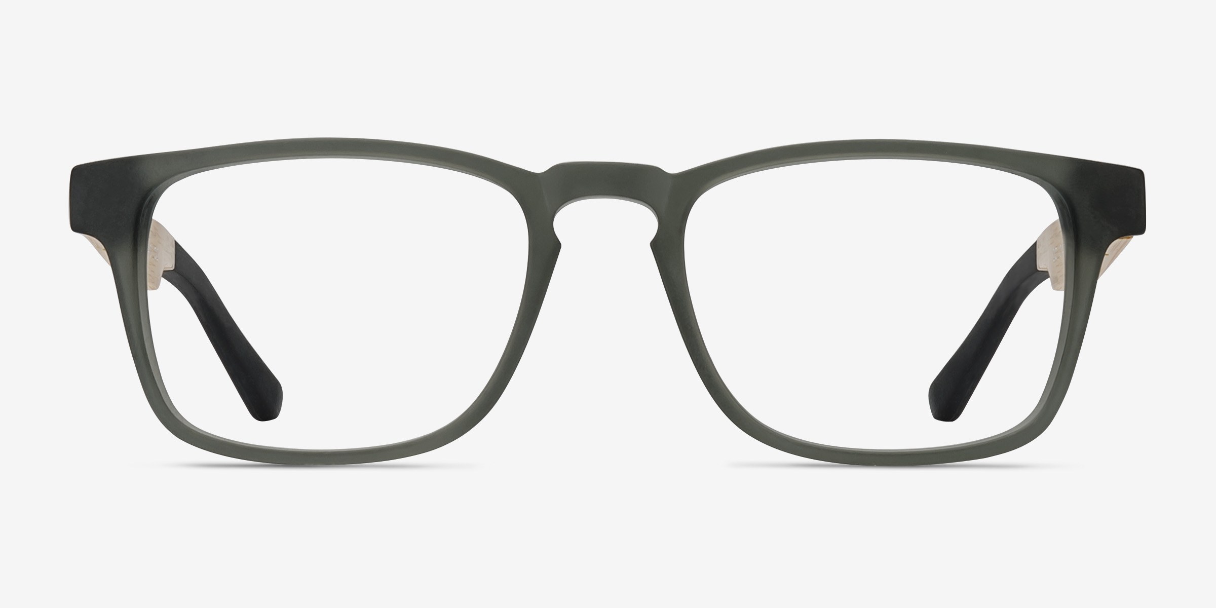 Lincoln Gris Wood-textureMontures de lunettes de vue d'EyeBuyDirect, Vue de Face