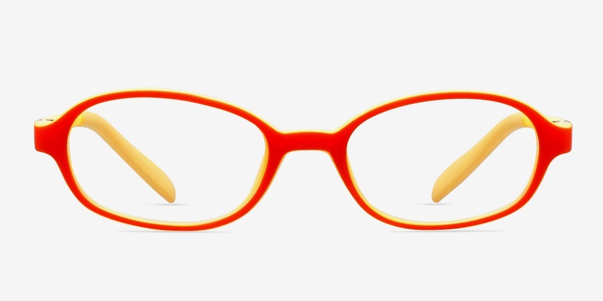 Shelli Orange & Yellow PlastiqueMontures de lunettes de vue d'EyeBuyDirect, Vue de Face
