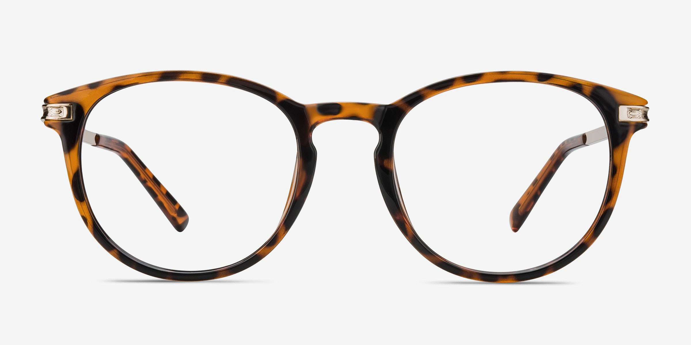 Daphne Brown & Tortoise Plastic-metalMontures de lunettes de vue d'EyeBuyDirect, Vue de Face