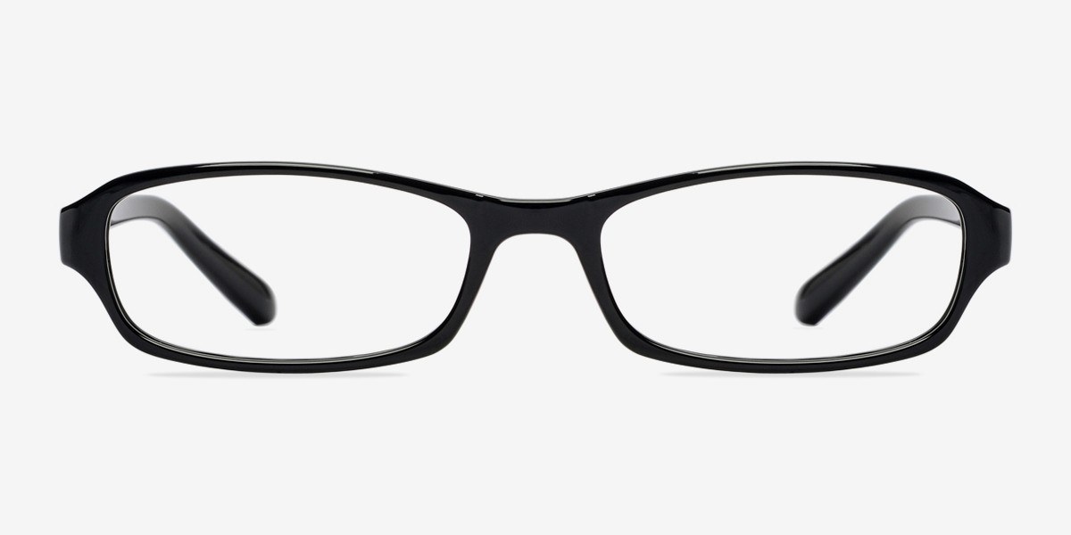 Adept Black PlastiqueMontures de lunettes de vue d'EyeBuyDirect, Vue de Face