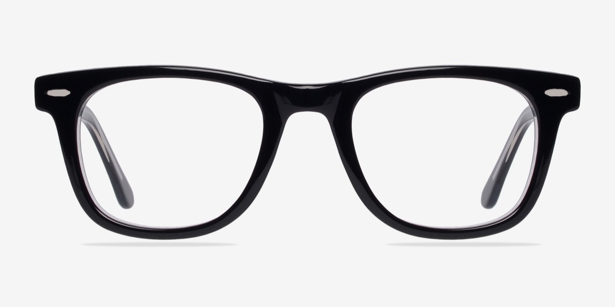 Blizzard Black AcétateMontures de lunettes de vue d'EyeBuyDirect, Vue de Face
