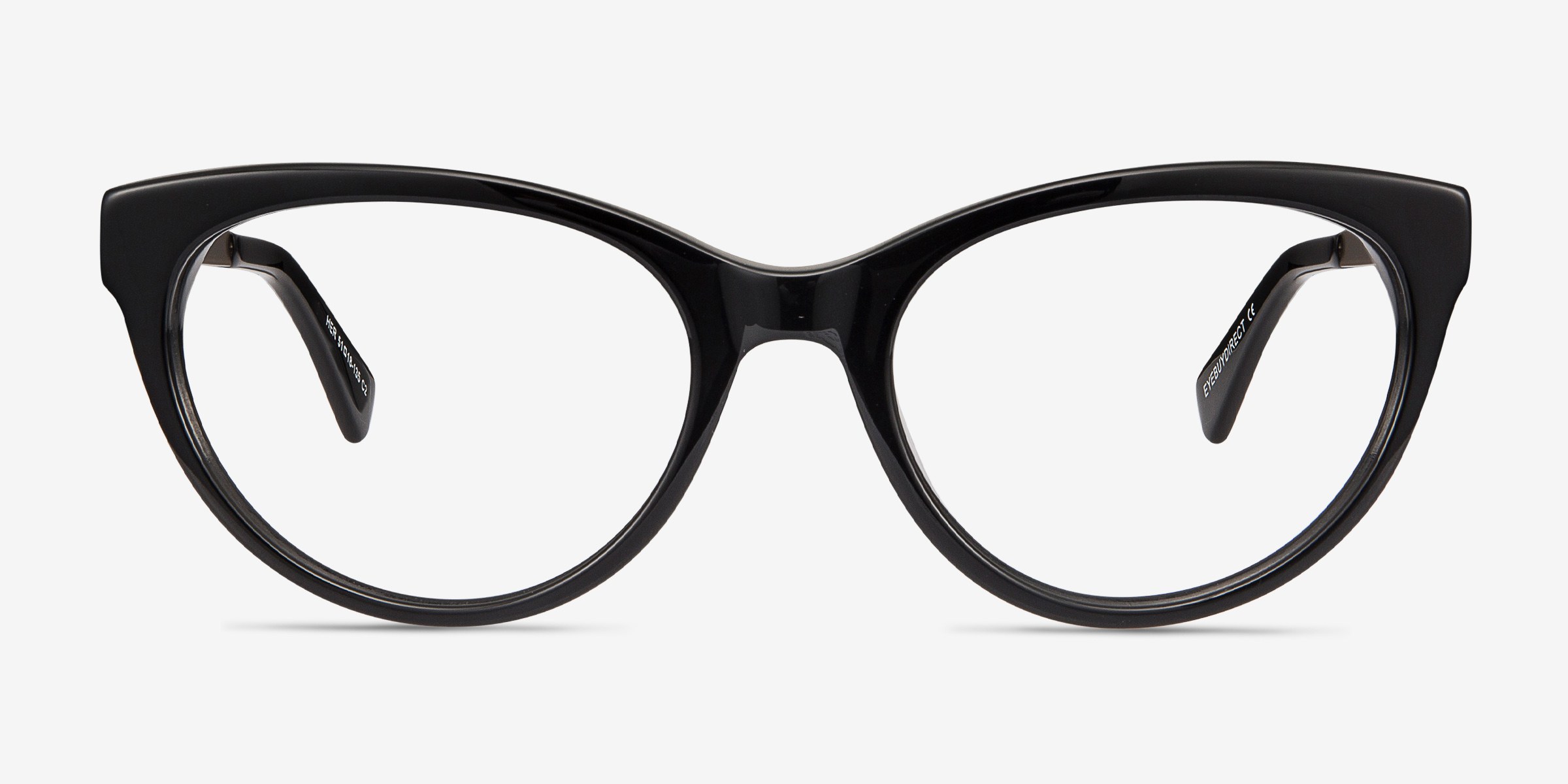 Her Noir Acetate-metalMontures de lunettes de vue d'EyeBuyDirect, Vue de Face